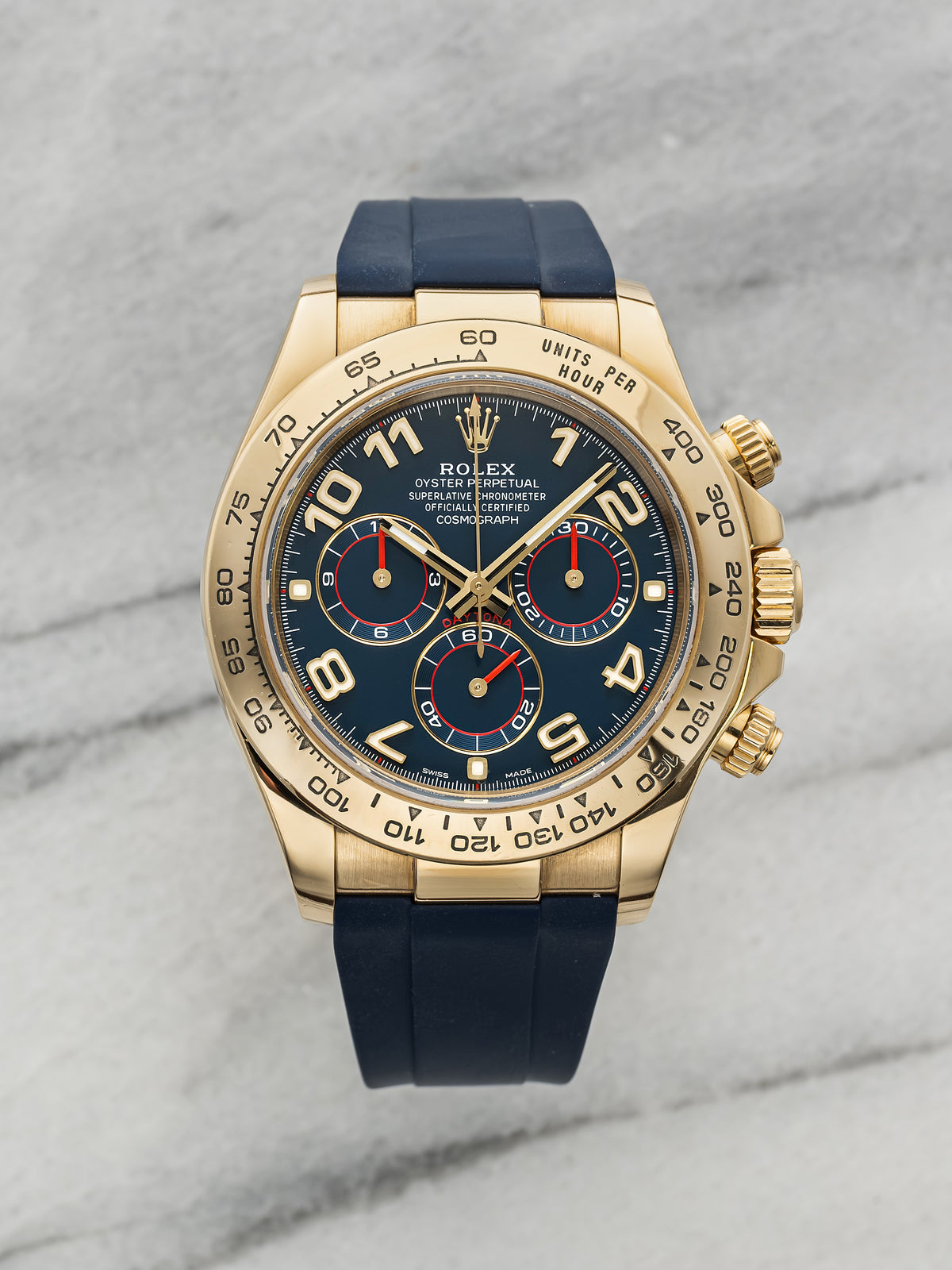 2002 Rolex Cosmograph Daytona 116518 18K YG Blue Sunburst Dial Auto 40mm
