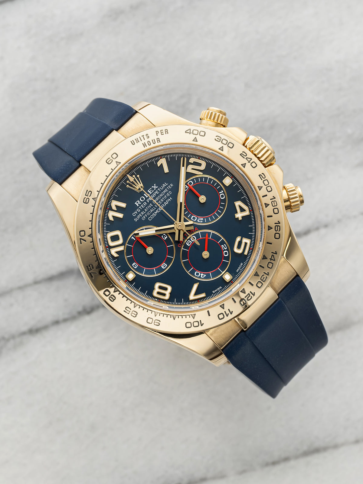 2002 Rolex Cosmograph Daytona 116518 18K YG Blue Sunburst Dial Auto 40mm
