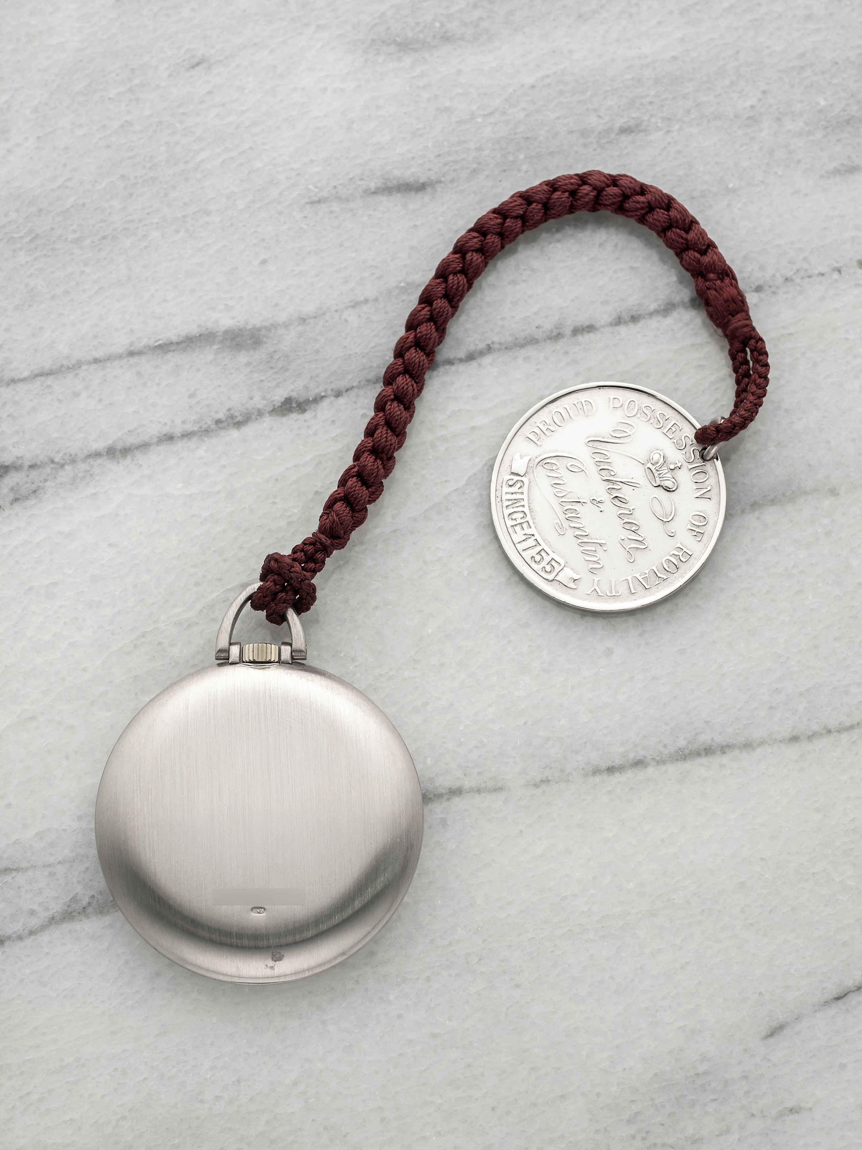 Vintage 1960s Vacheron Constantin Pocket Watch 18K WG Silver Linen Manual 33mm