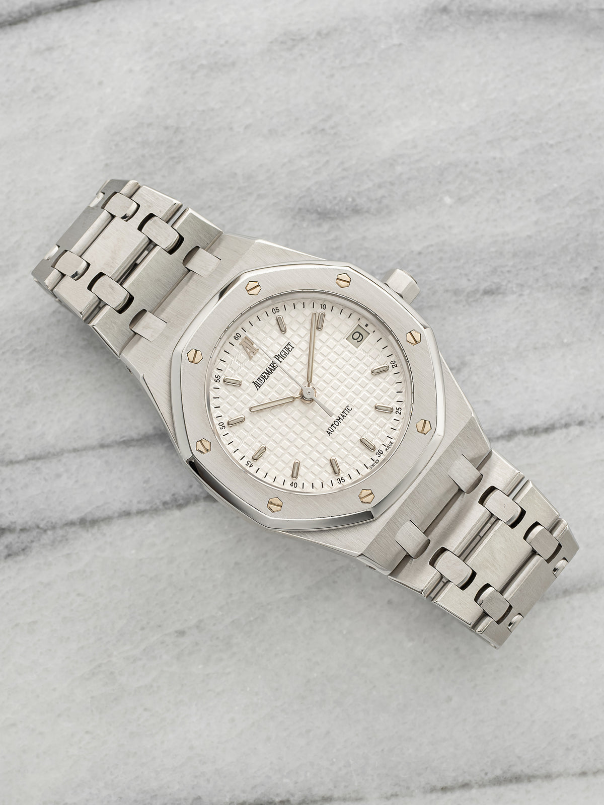 Vintage 1990s Audemars Piguet Royal Oak 14790 Steel White Dial Auto 33mm