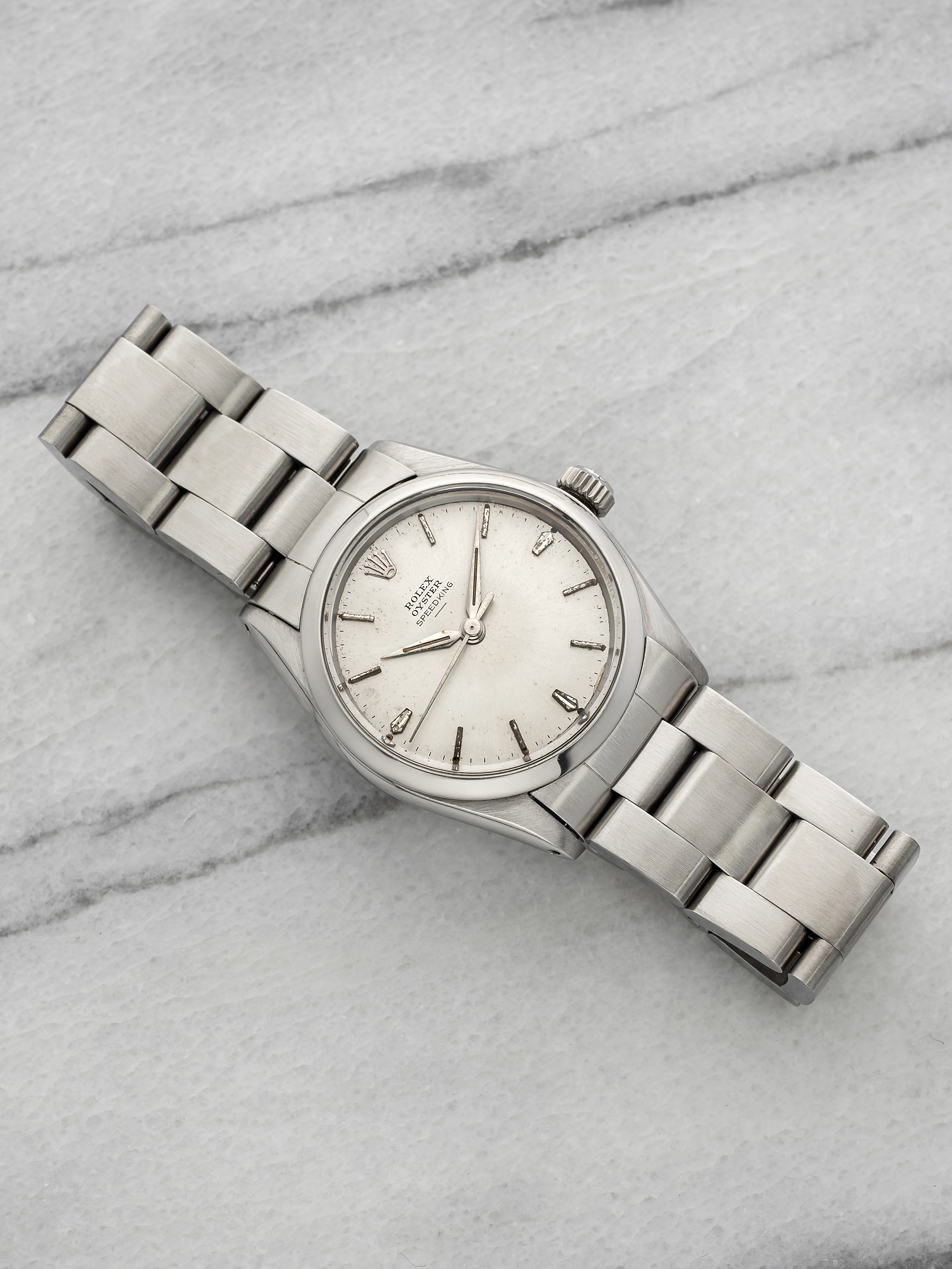 Vintage 1963 Rolex Speedking 6430 Stainless Steel Silver Dial Manual 31mm