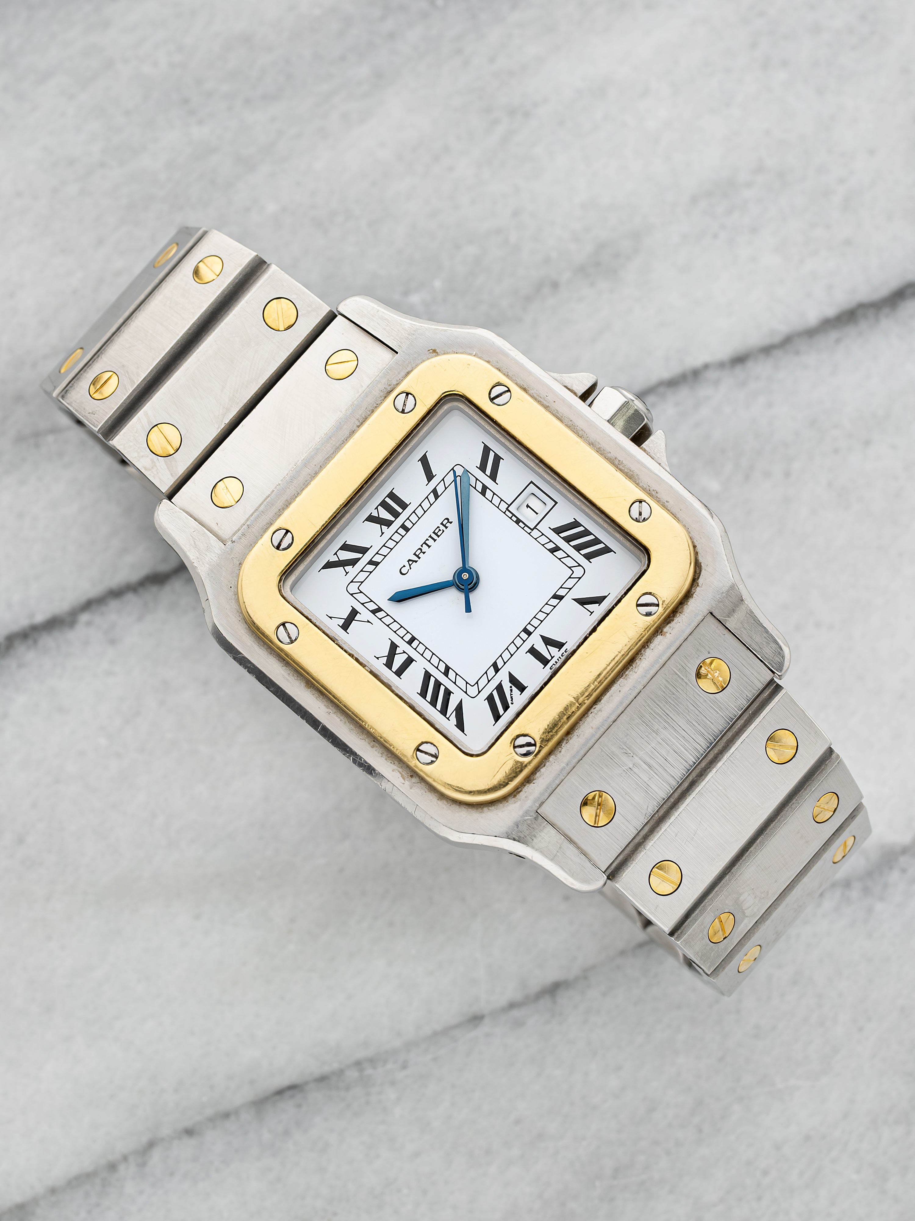 1988 Cartier Santos Carrée 2961 – Two-Tone White Roman Dial