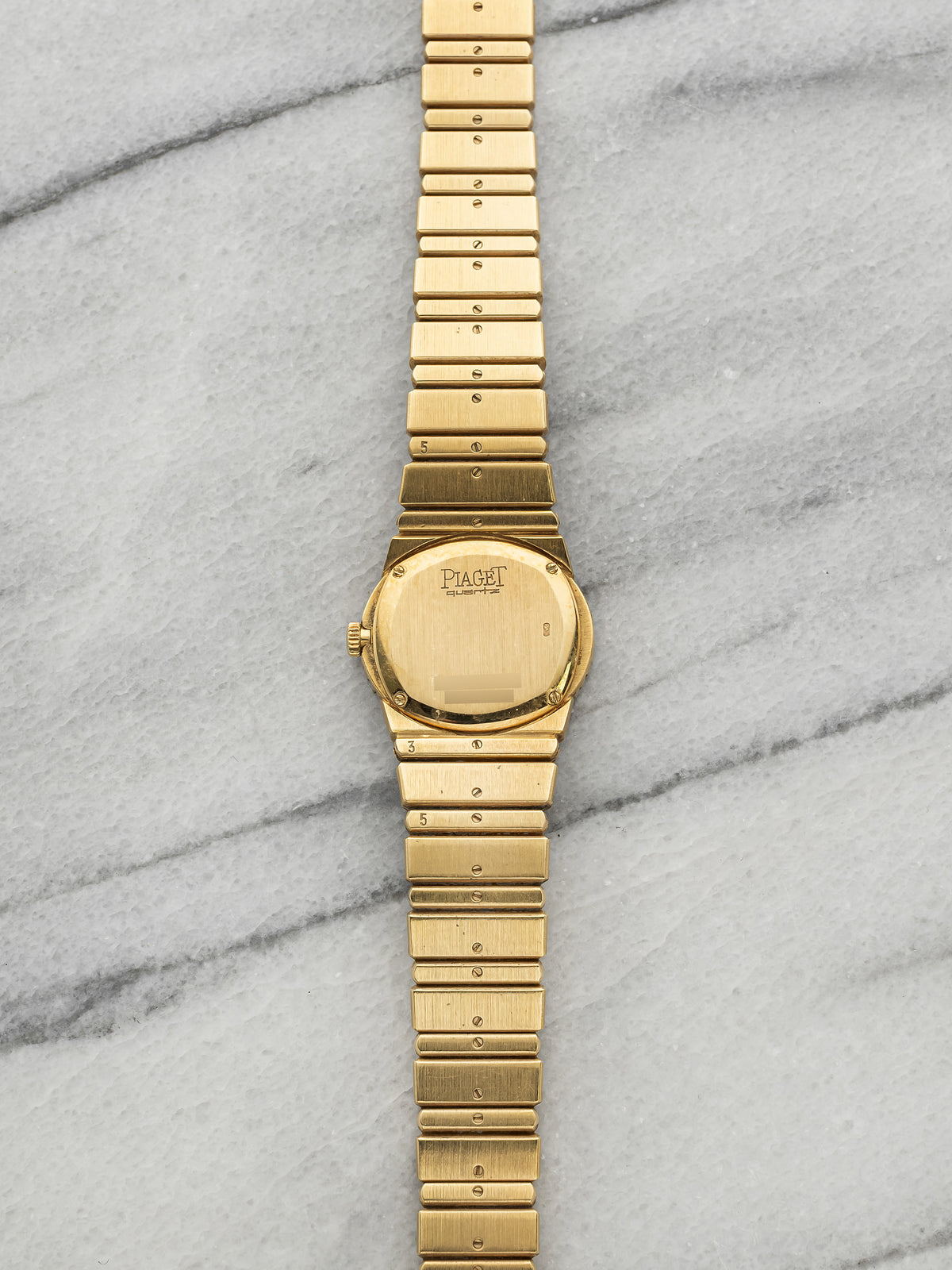 Vintage 1980s Piaget Lady Polo 8306C701 18K YG MOP Diamond Dial Quartz 22mm