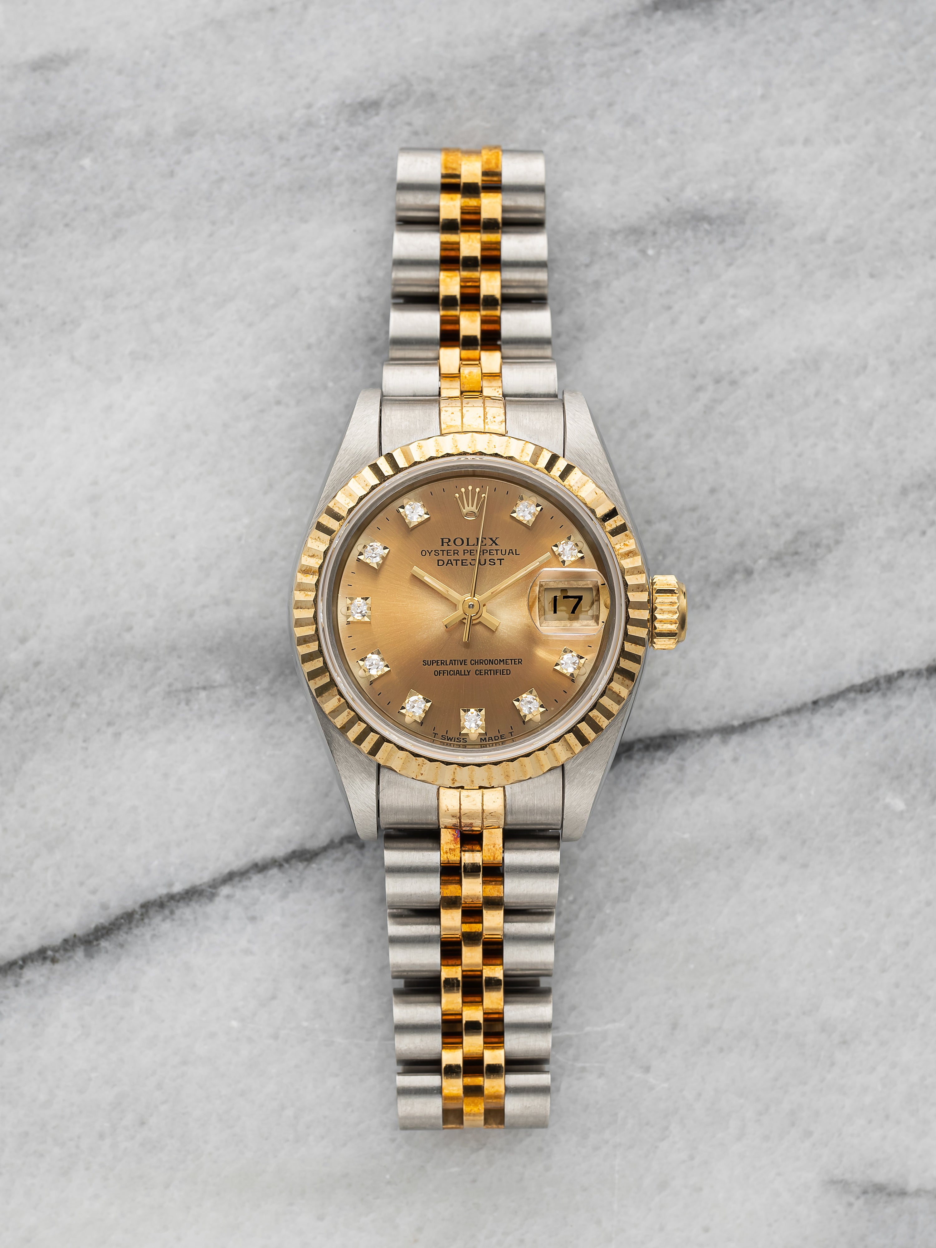 1993 Rolex Lady Datejust 69173 - Two Tone Patina Champagne Dial