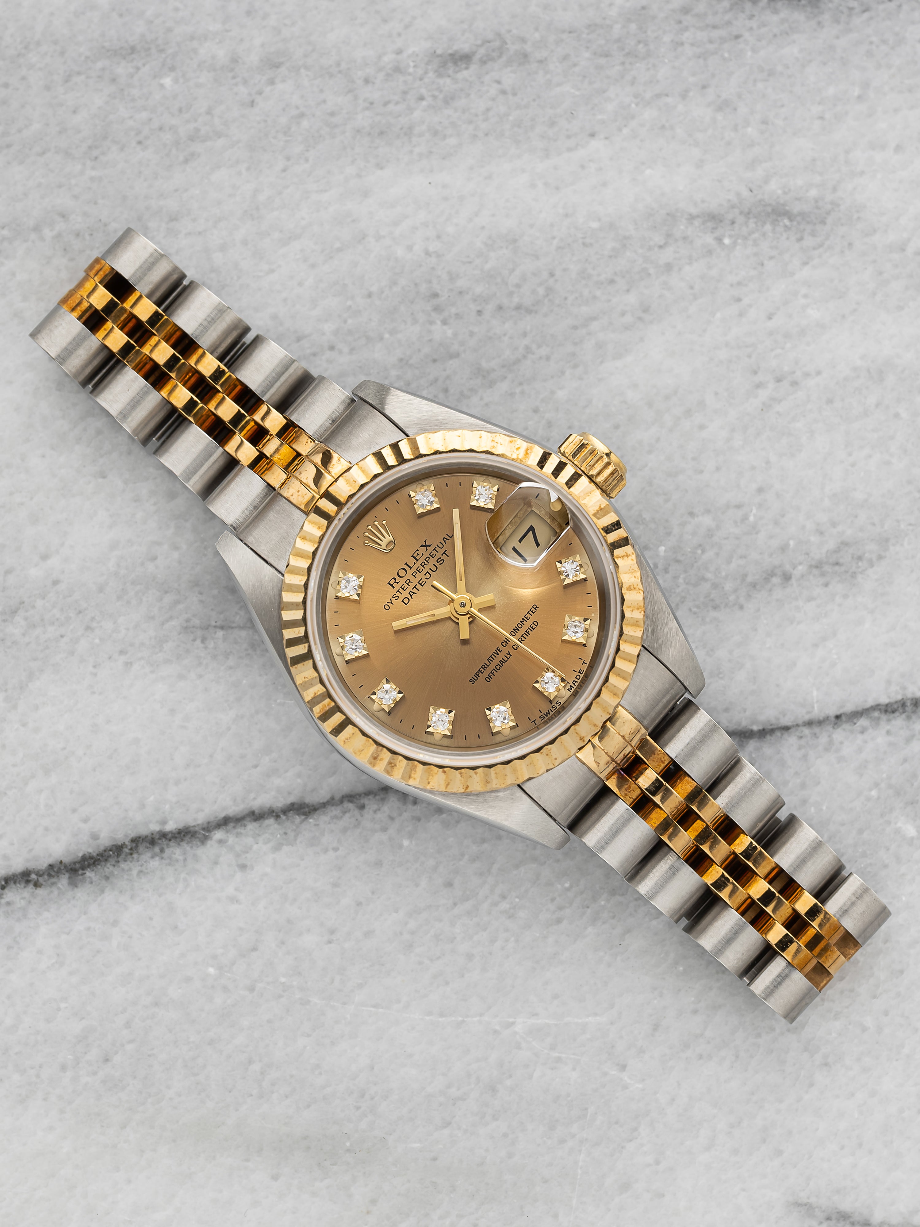 1993 Rolex Lady Datejust 69173 - Two Tone Patina Champagne Dial