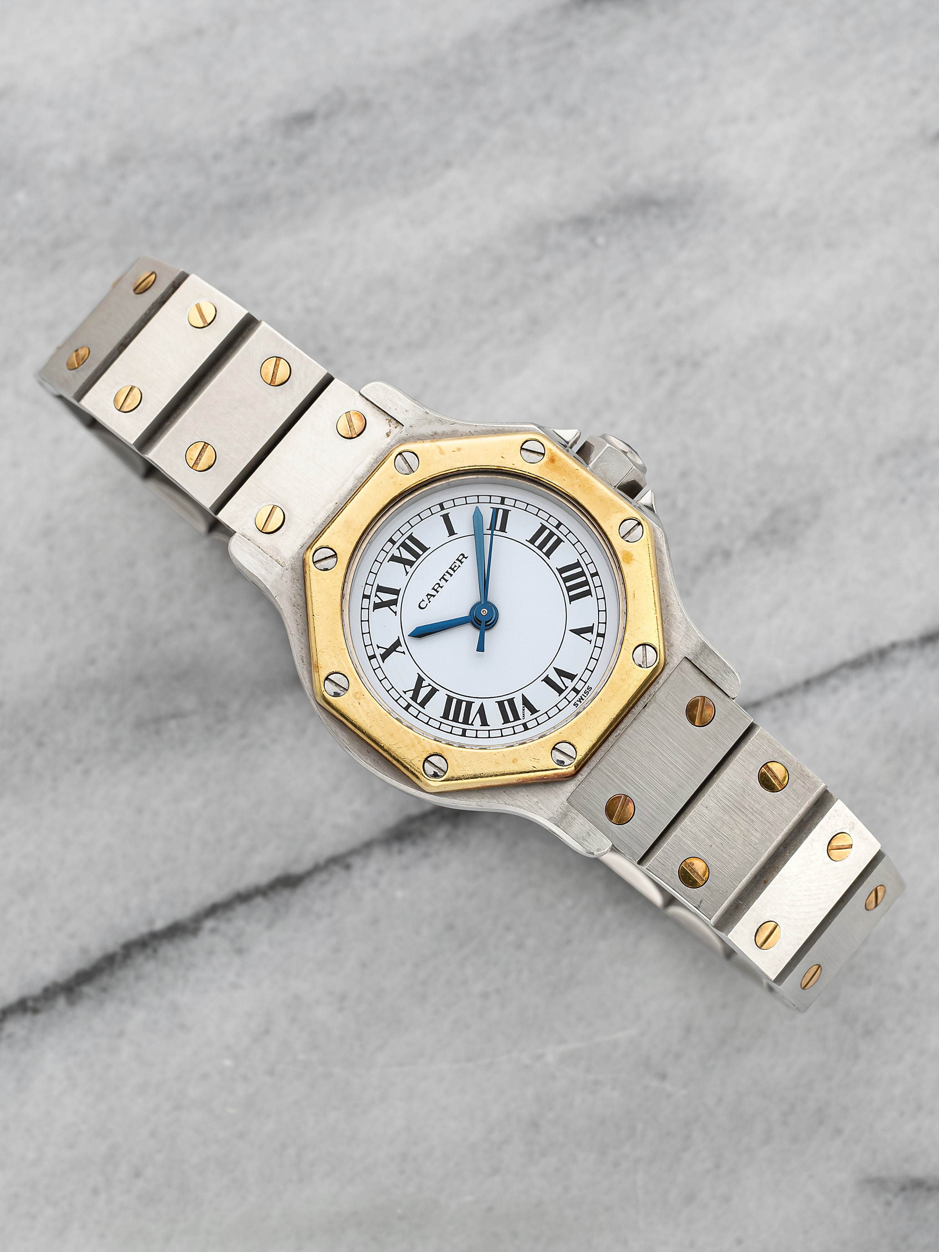 Cartier Santos Octagon - Two Tone White Roman Dial