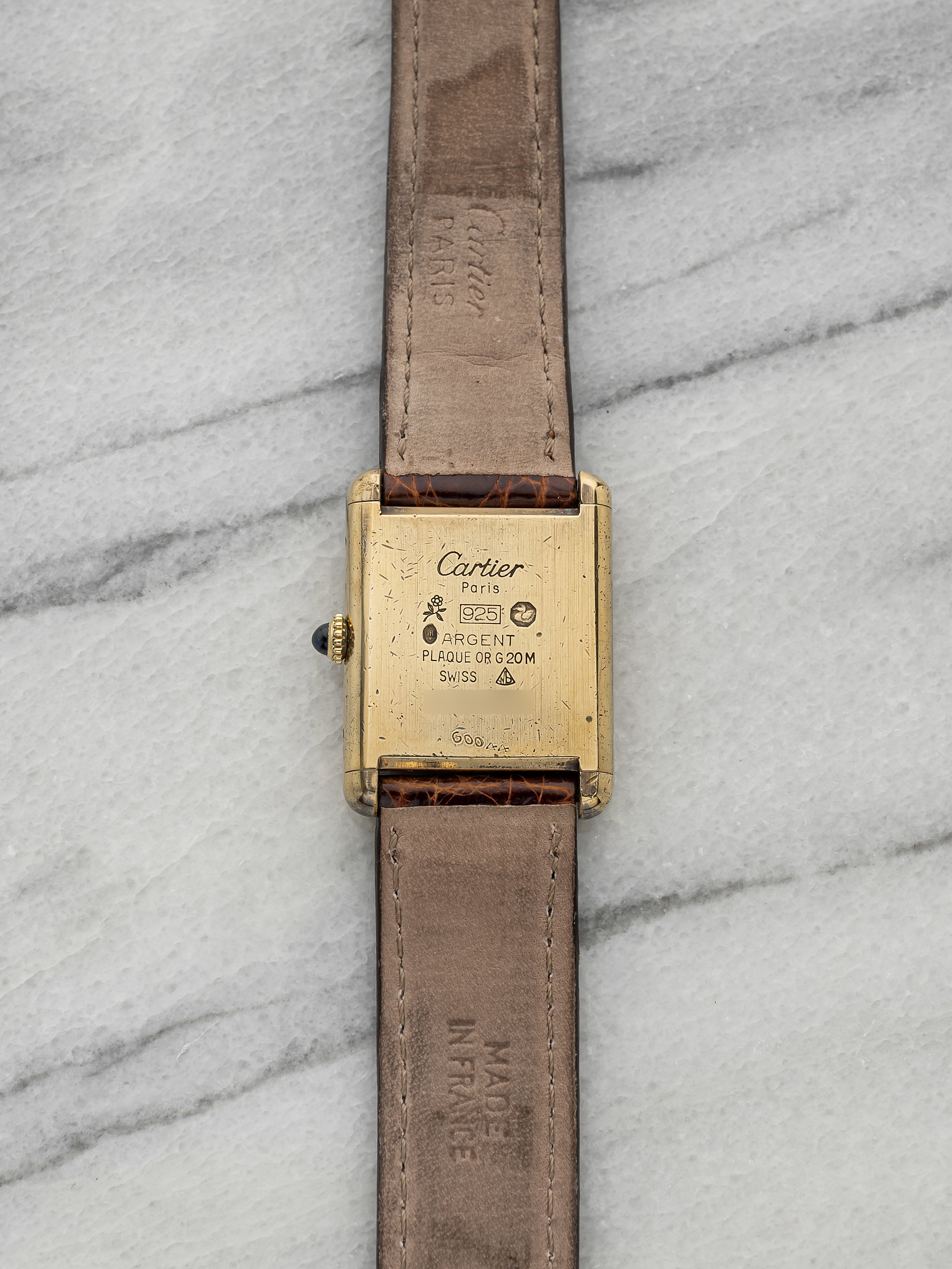 Vintage 1970s Cartier Must de Tank Vermeil Lemon Roman Dial Manual 23mm