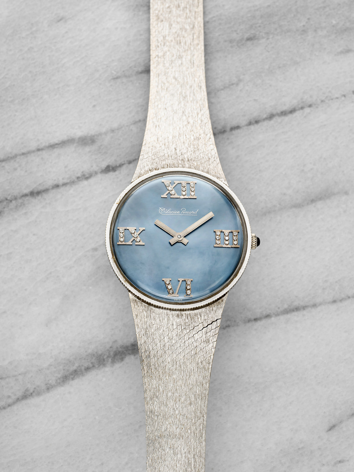 Lucien Piccard Tank Watch Women Mother of Pearl Dial Patent Leather Band 9\