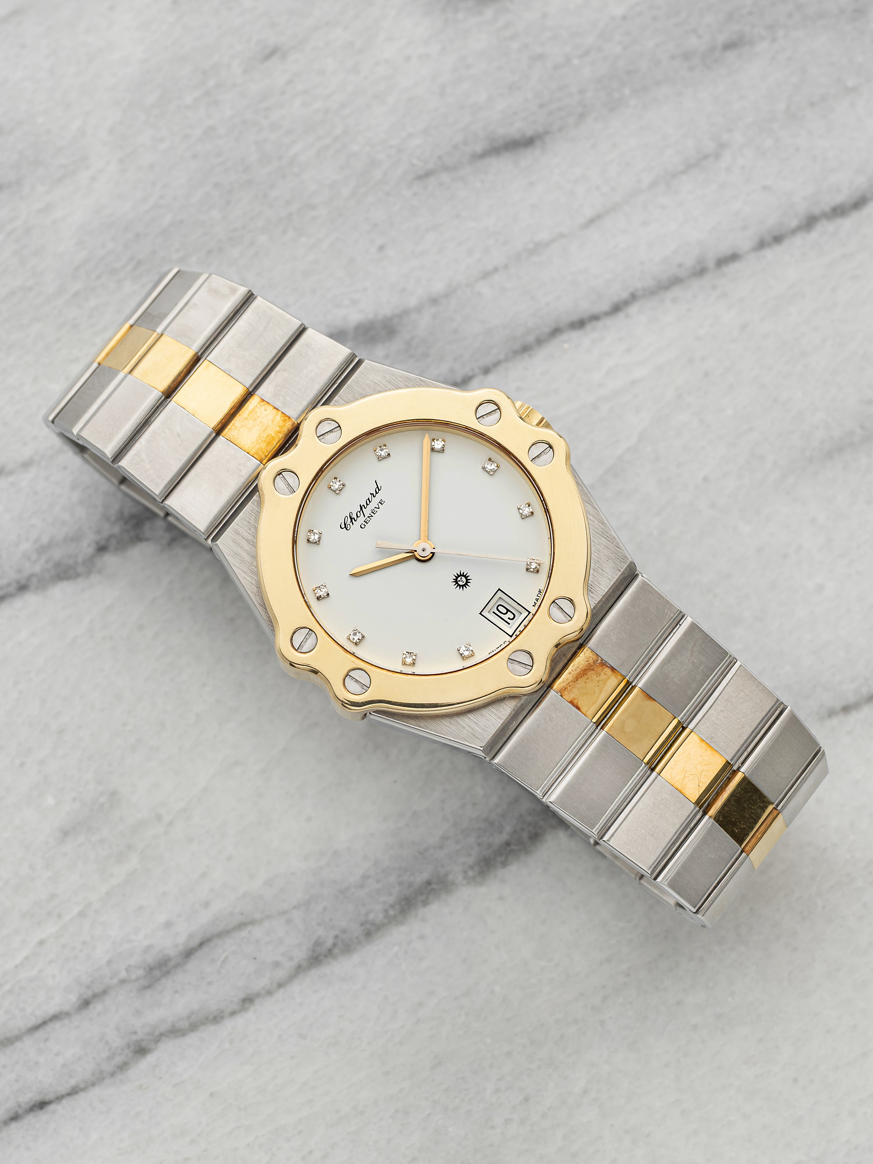 Vintage 1988 Chopard St. Moritz 8023 Two-Tone White Diamond Dial Quartz 32mm