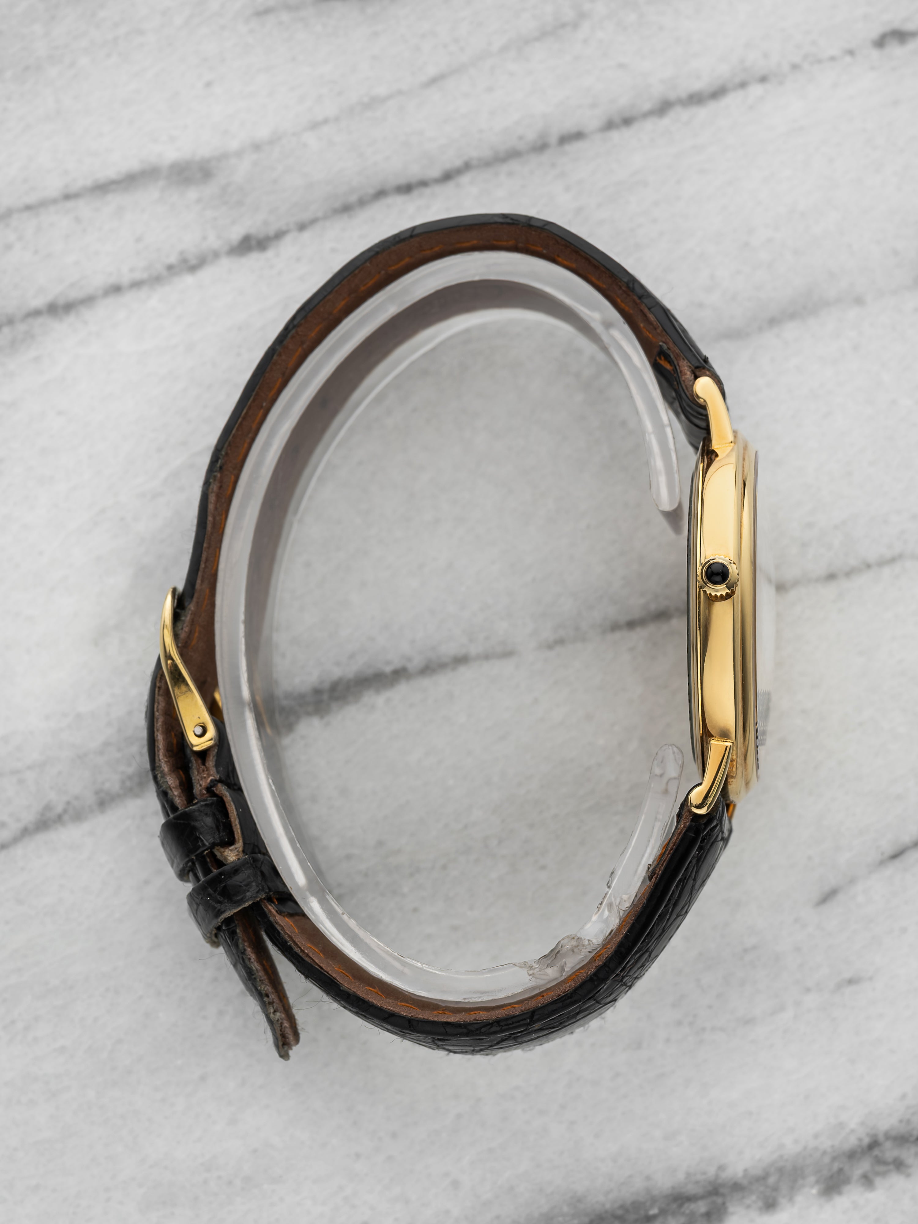 Vintage 1990s Croton Skeleton 18K Yellow Gold Manual Wind 33 mm