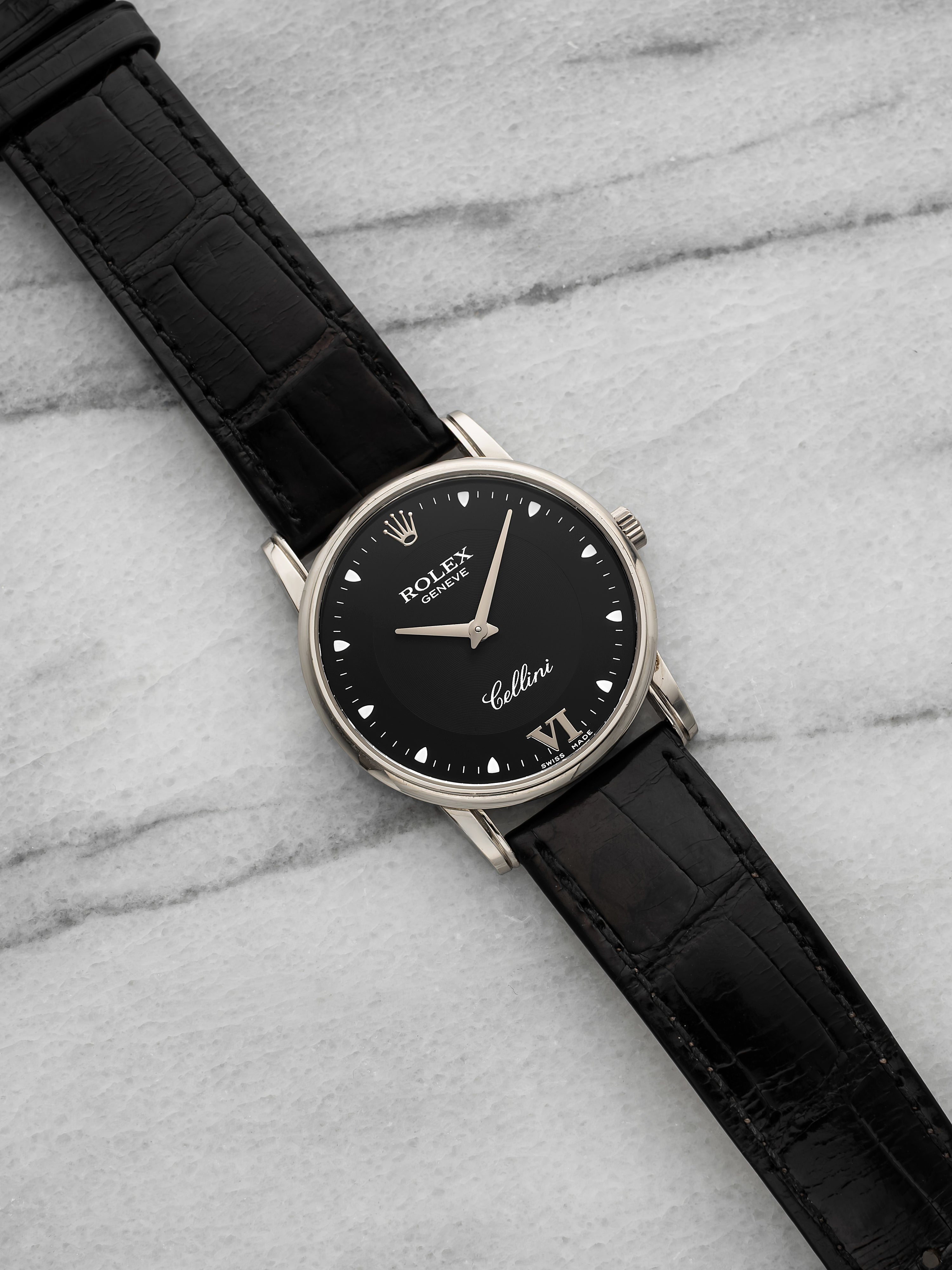 2007 Rolex Cellini 5115 18K White Gold Black Grey Dial Manual Wind 32mm