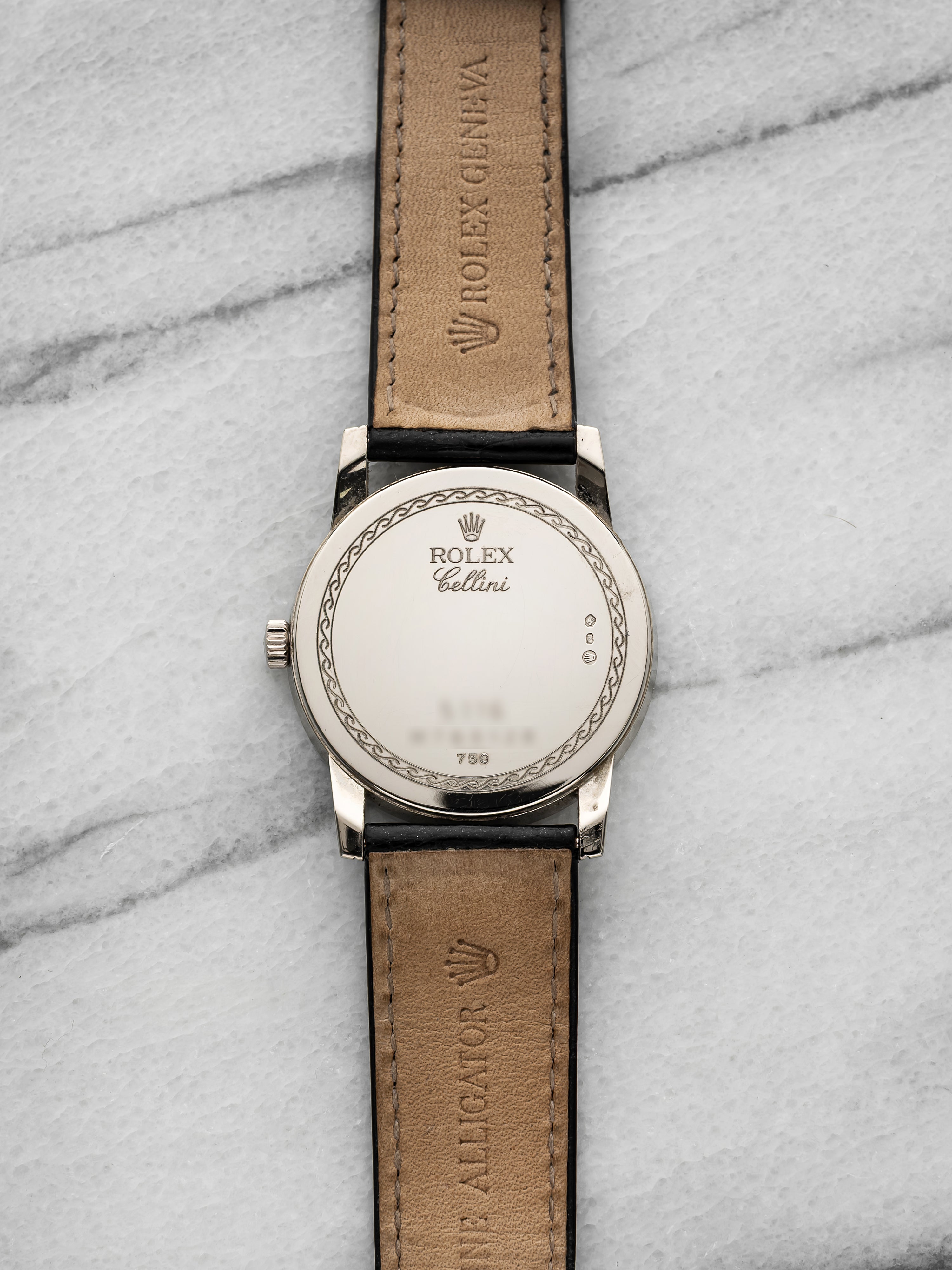 2007 Rolex Cellini 5115 18K White Gold Black Grey Dial Manual Wind 32mm