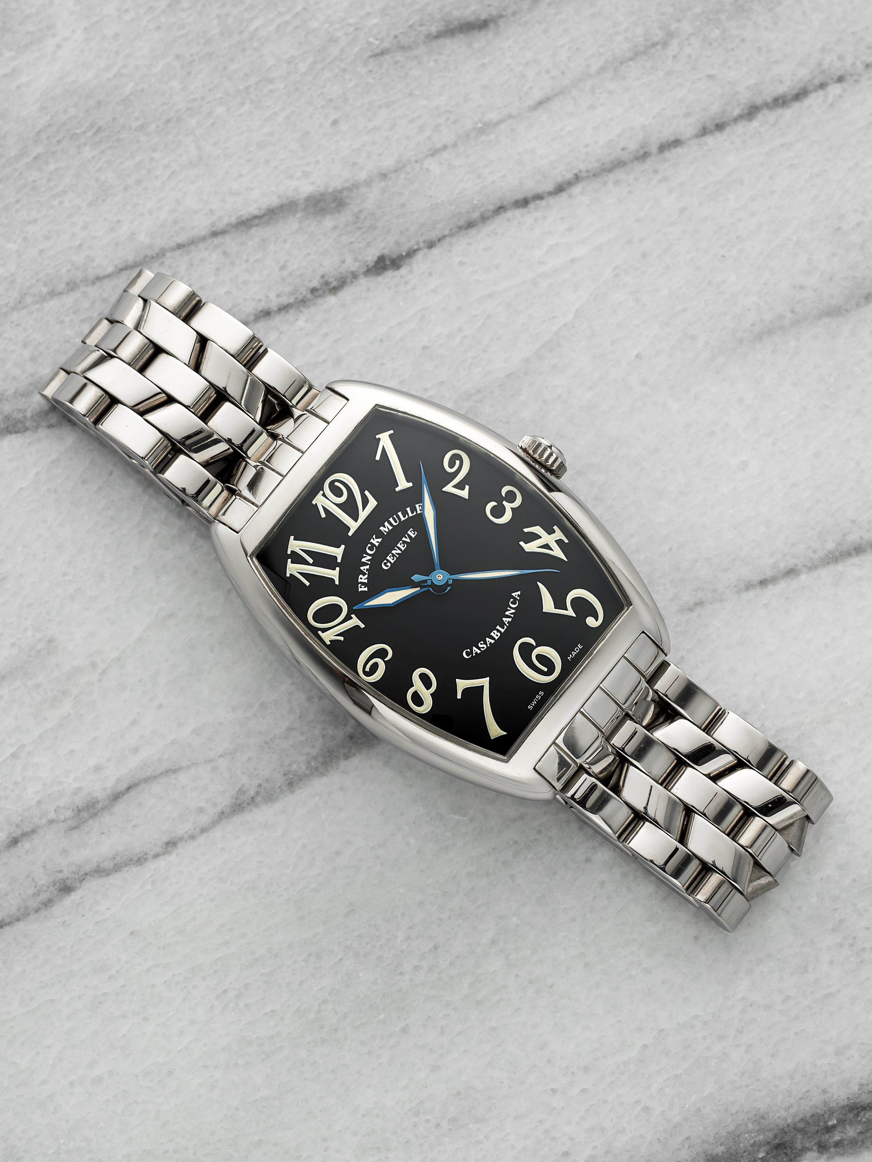 2000s Franck Muller Casablanca 2852 Stainless Steel Black Dial Automatic