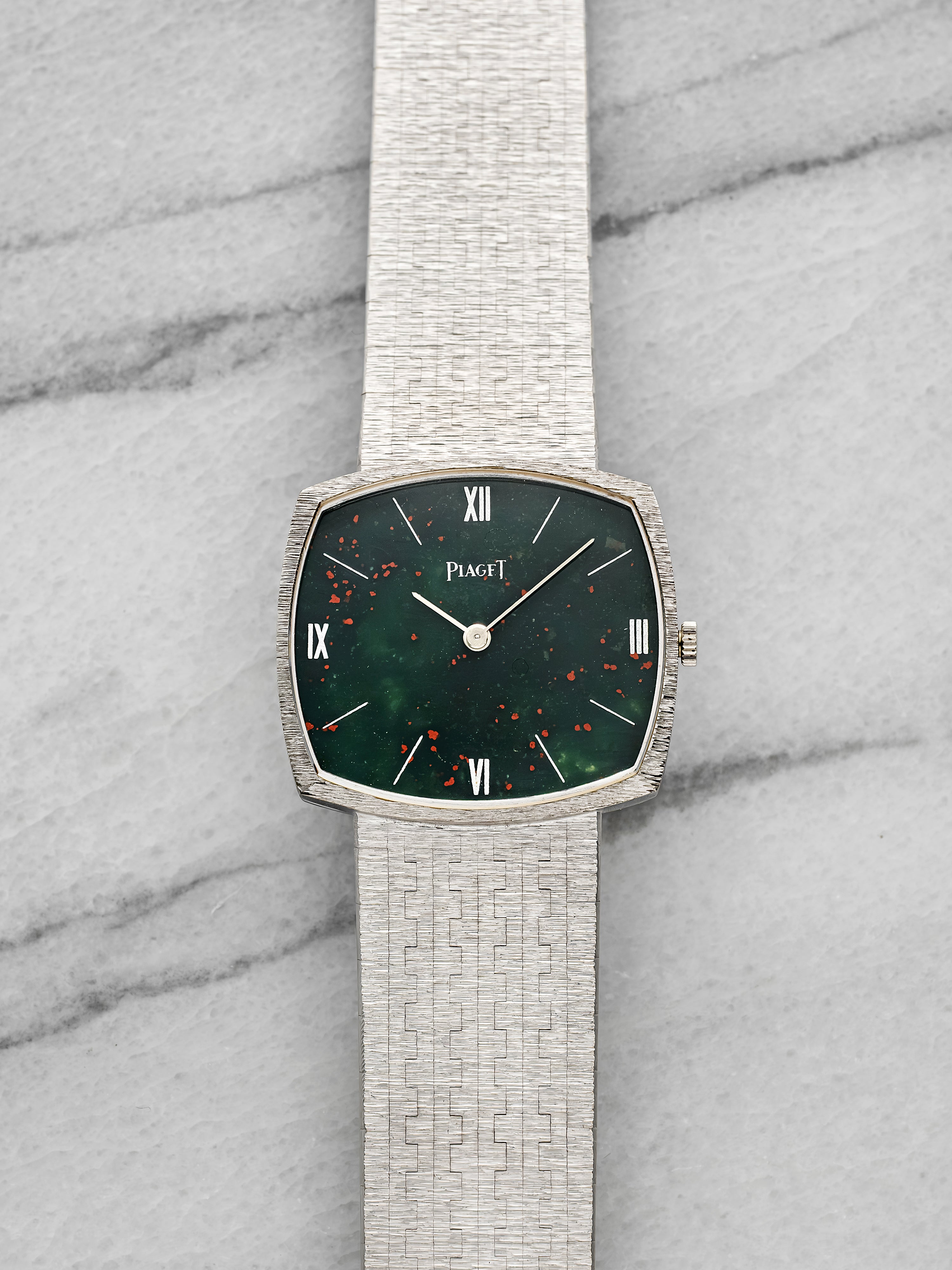 Piaget 9501 A6 – Integrated 18K White Gold Rare Bloodstone Dial