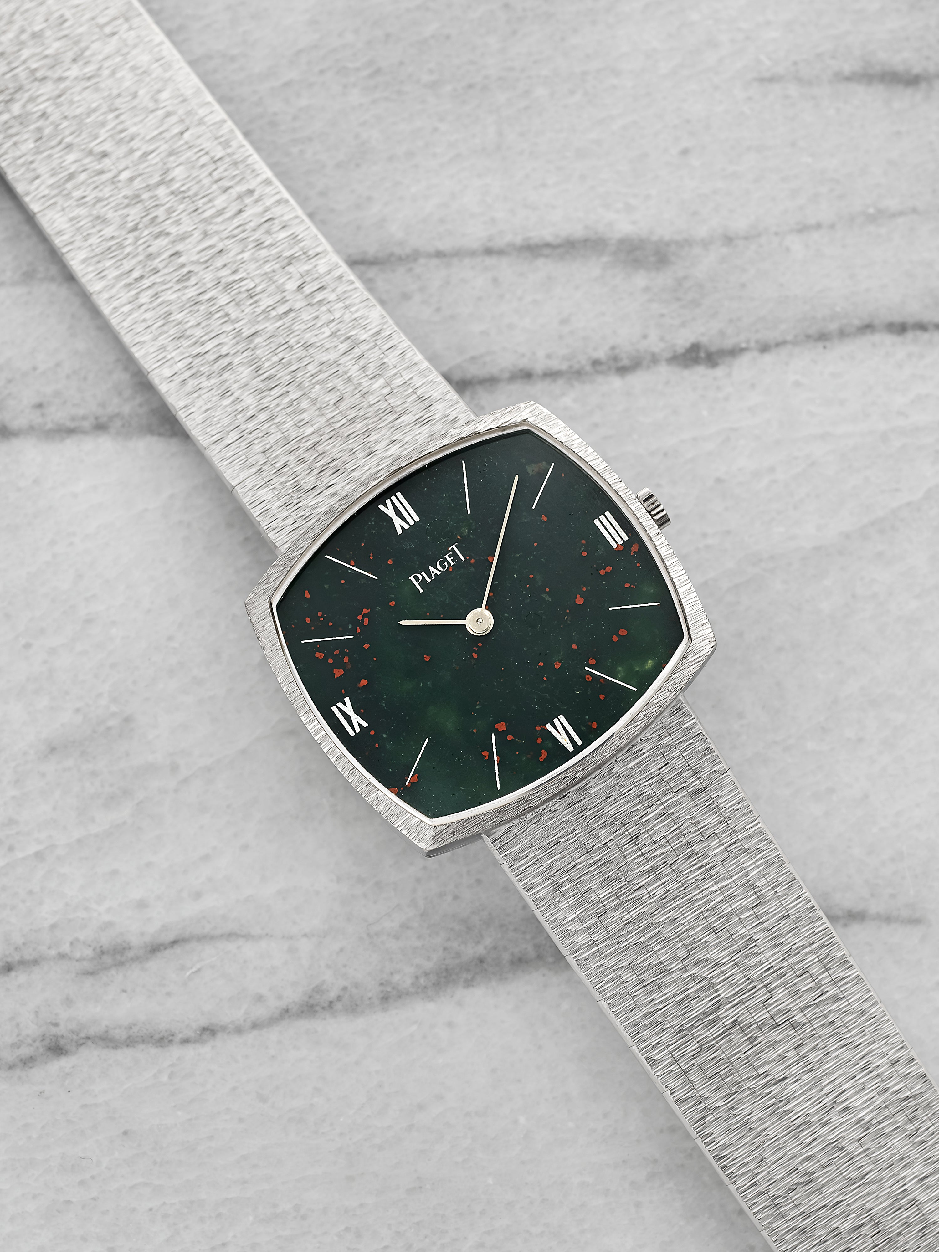 Piaget 9501 A6 – Integrated 18K White Gold Rare Bloodstone Dial