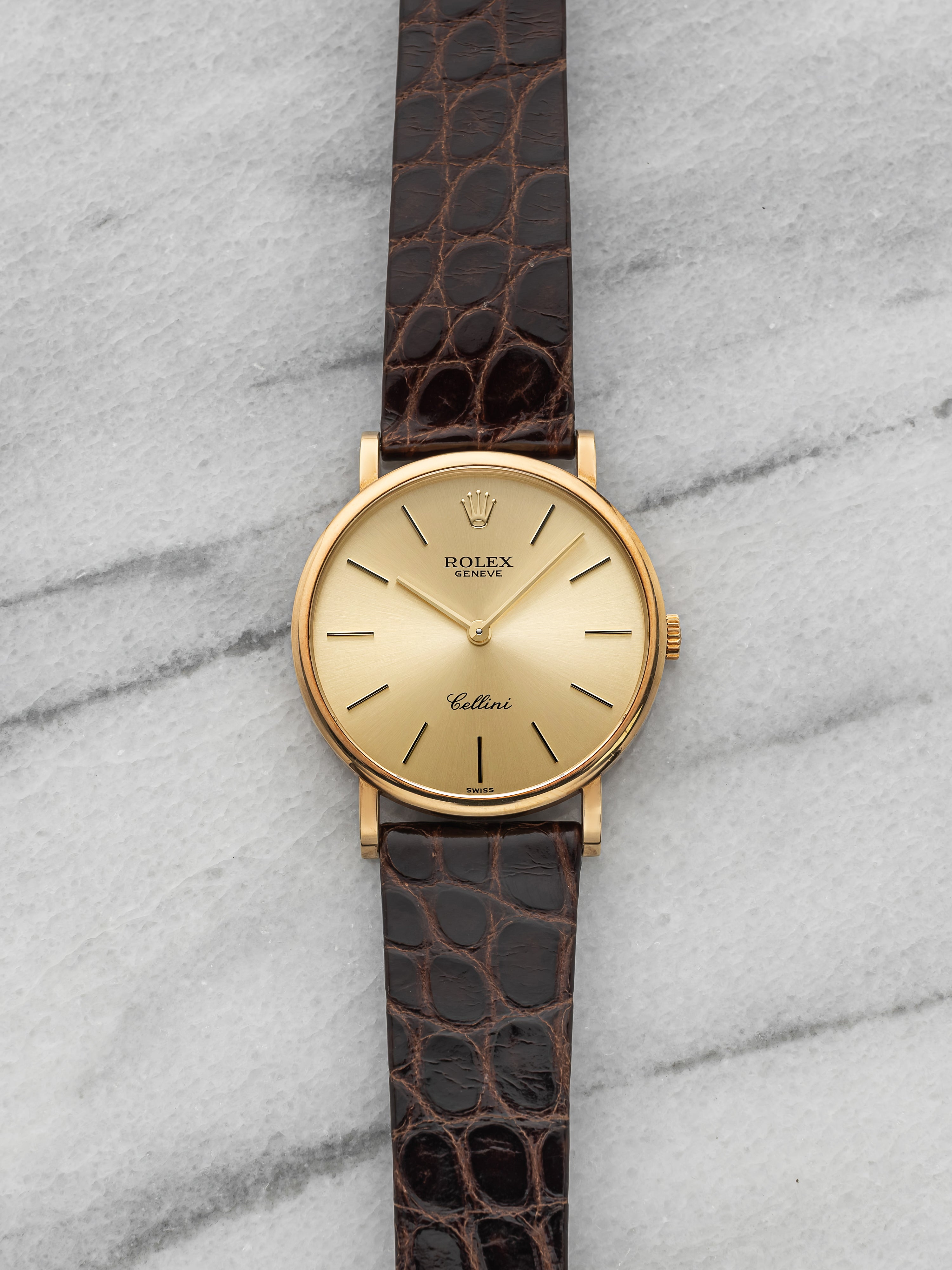 Vintage 1995 Rolex Cellini 5112 18K Yellow Gold Champagne Dial Manual Wind 32mm