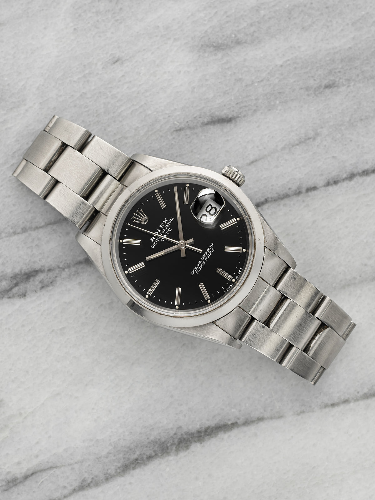 Vintage 1991 Rolex Oyster Perpetual Date 15200 Steel Black Dial Auto 34mm