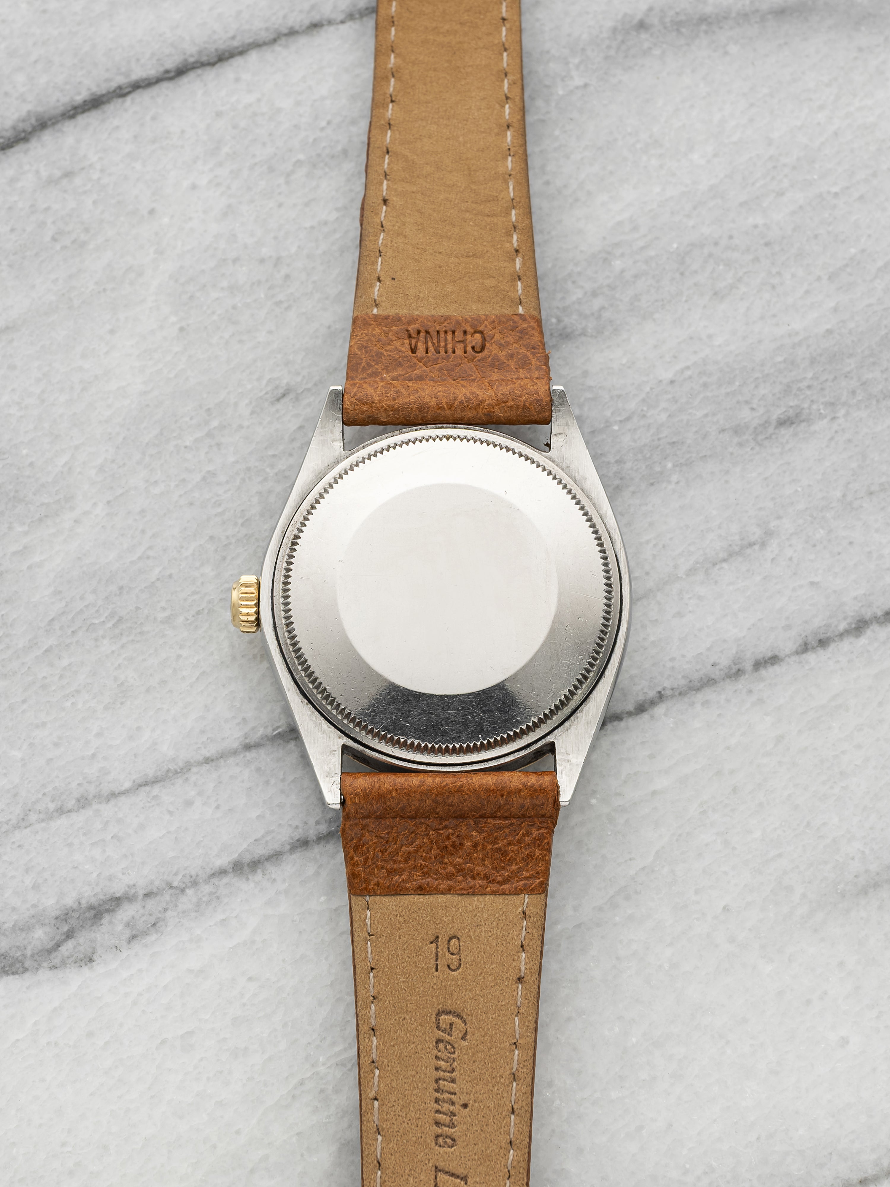 Vintage 1972 Rolex Oyster Perpetual 1005 Two Tone Silver Dial Auto 34mm