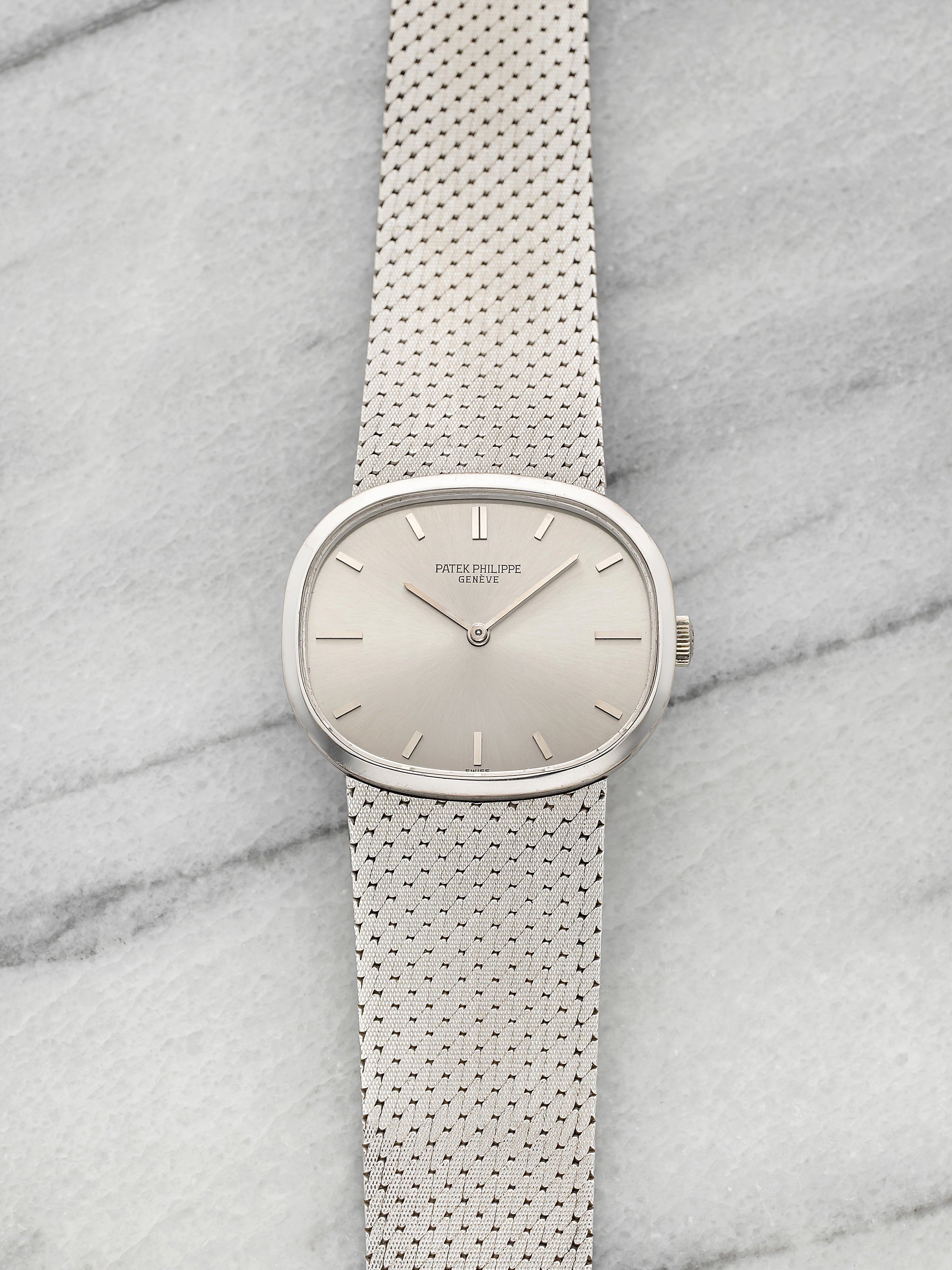 Vintage 1973 Patek Philippe Ellipse 3545/1 18K WG Silver Dial Manual 27mm