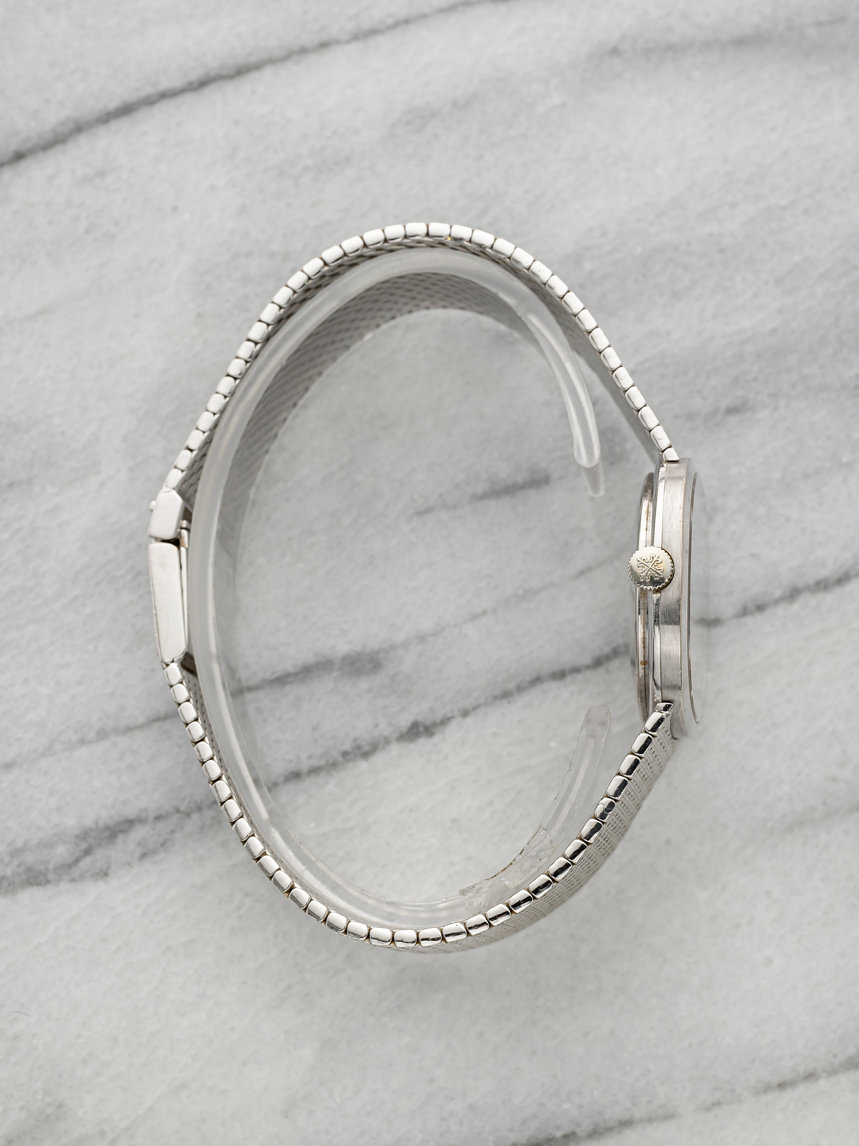 Vintage 1973 Patek Philippe Ellipse 3545/1 18K WG Silver Dial Manual 27mm