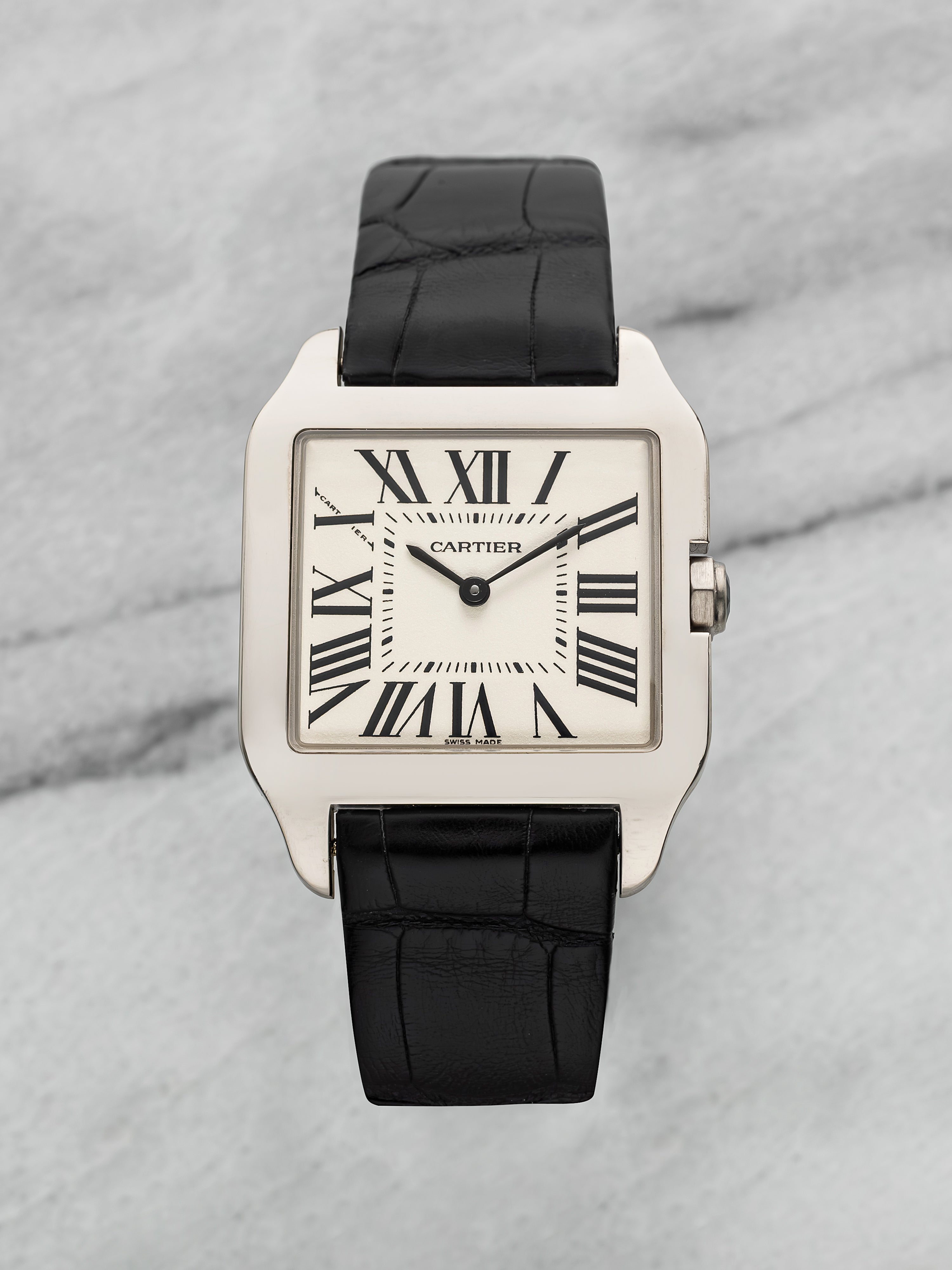 Cartier Santos Dumont 2789 – 18K White Gold White Roman Dial