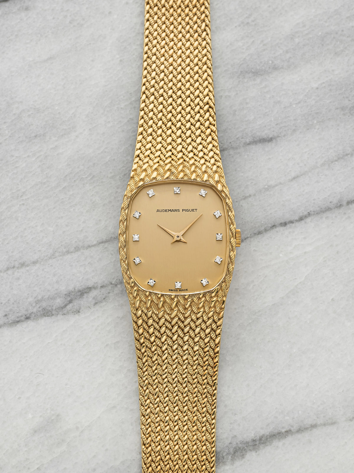 Vintage 1985 Audemars Piguet Cobra 18k YG Champagne Diamond Dial Manual 27mm