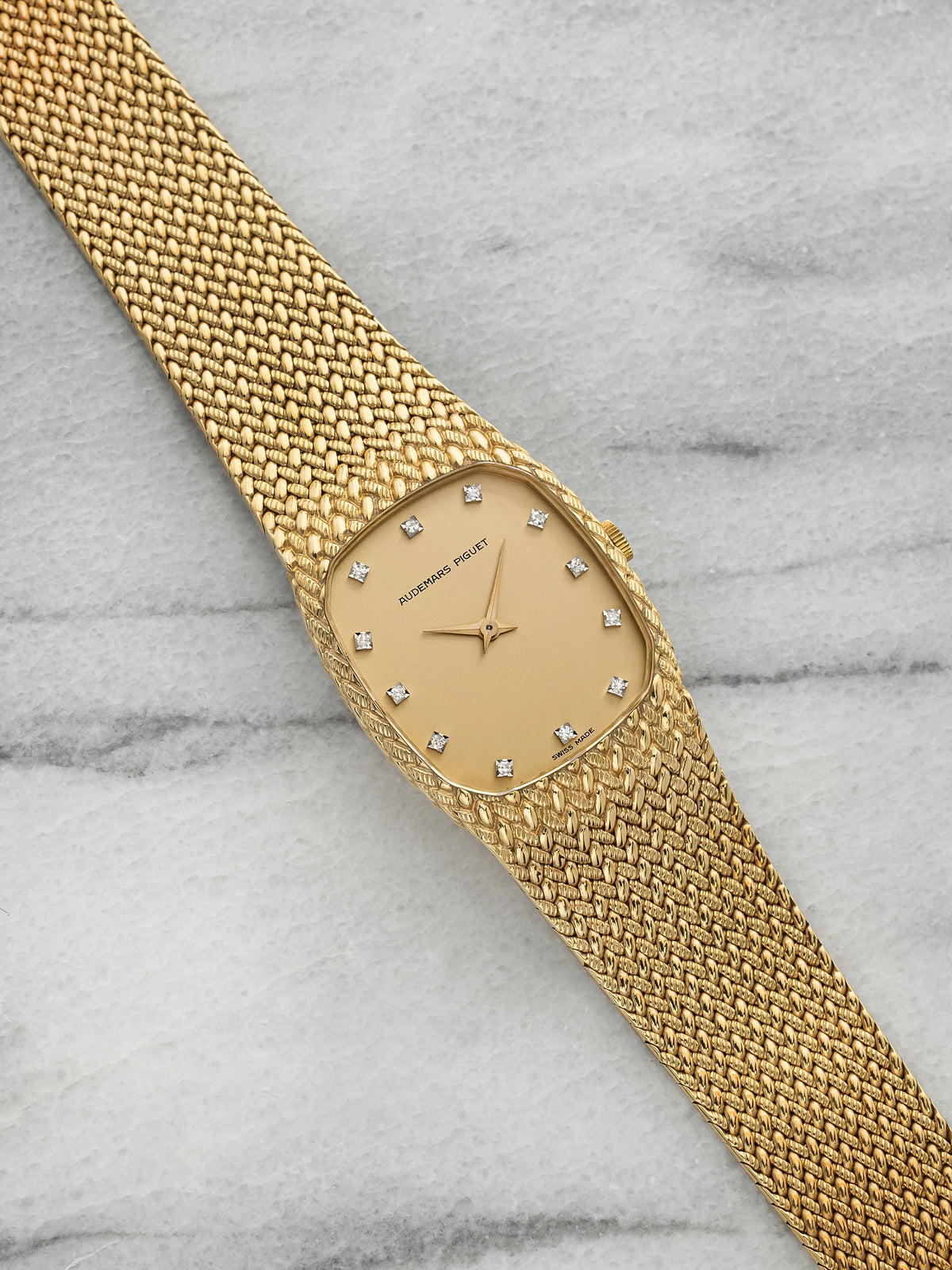 Vintage 1985 Audemars Piguet Cobra 18k YG Champagne Diamond Dial Manual 27mm