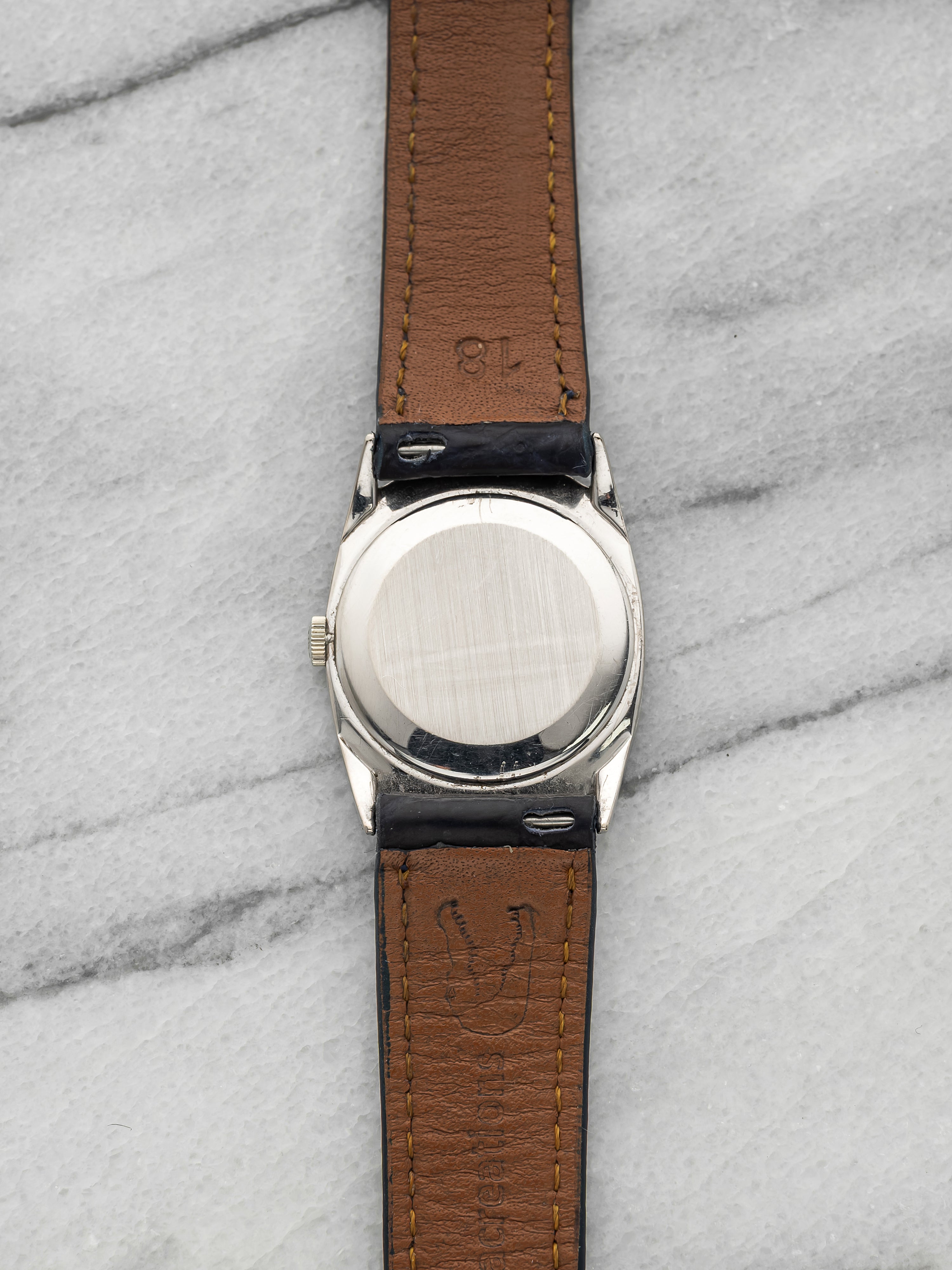 Vintage 1970s Patek Philippe Ellipse 3546 18K WG Blue-Grey Dial Manual 27mm