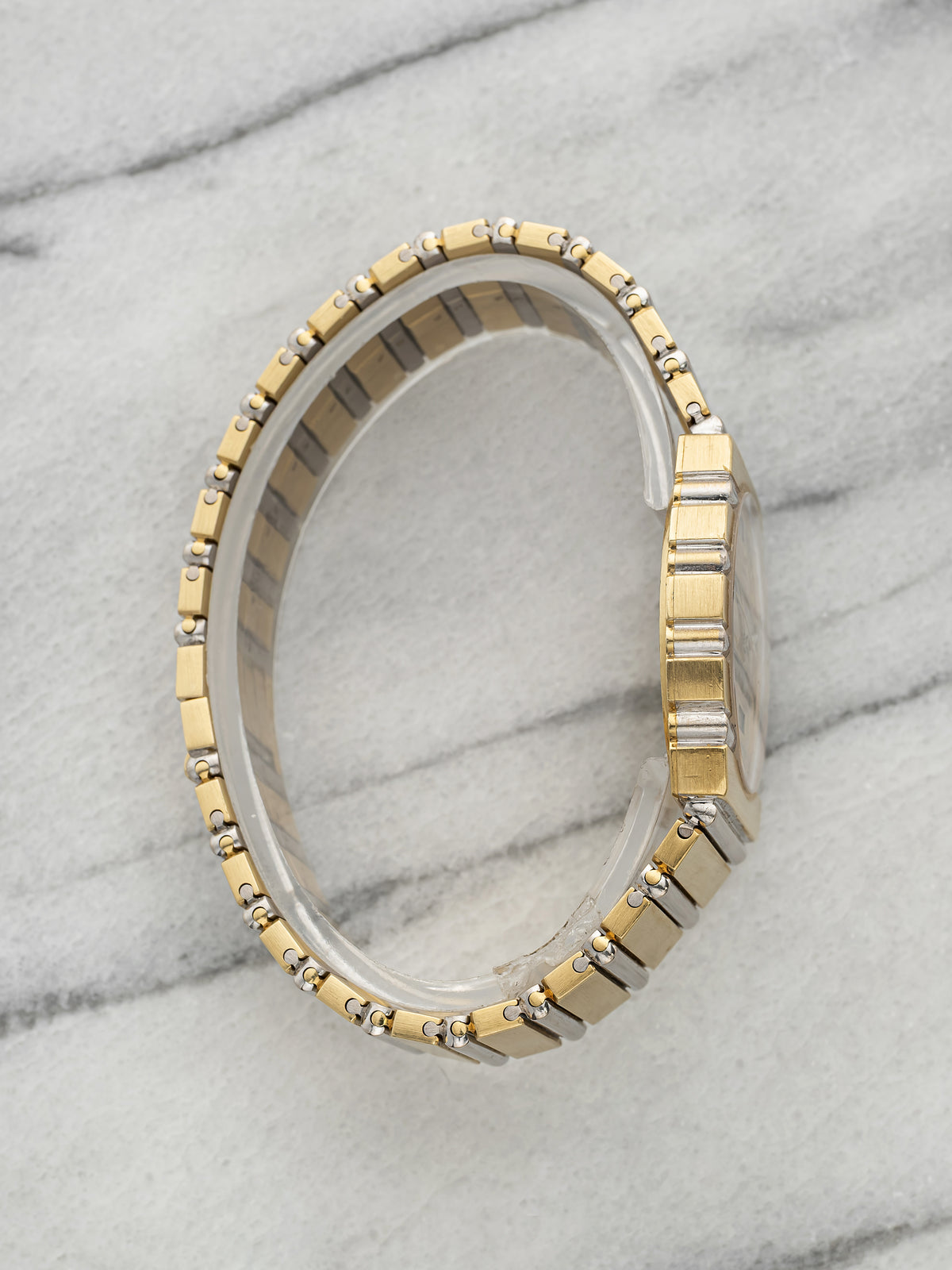 Vintage 1980s Piaget Polo 15562 C701 Two Tone 18K Gold Champagne Quartz 31mm