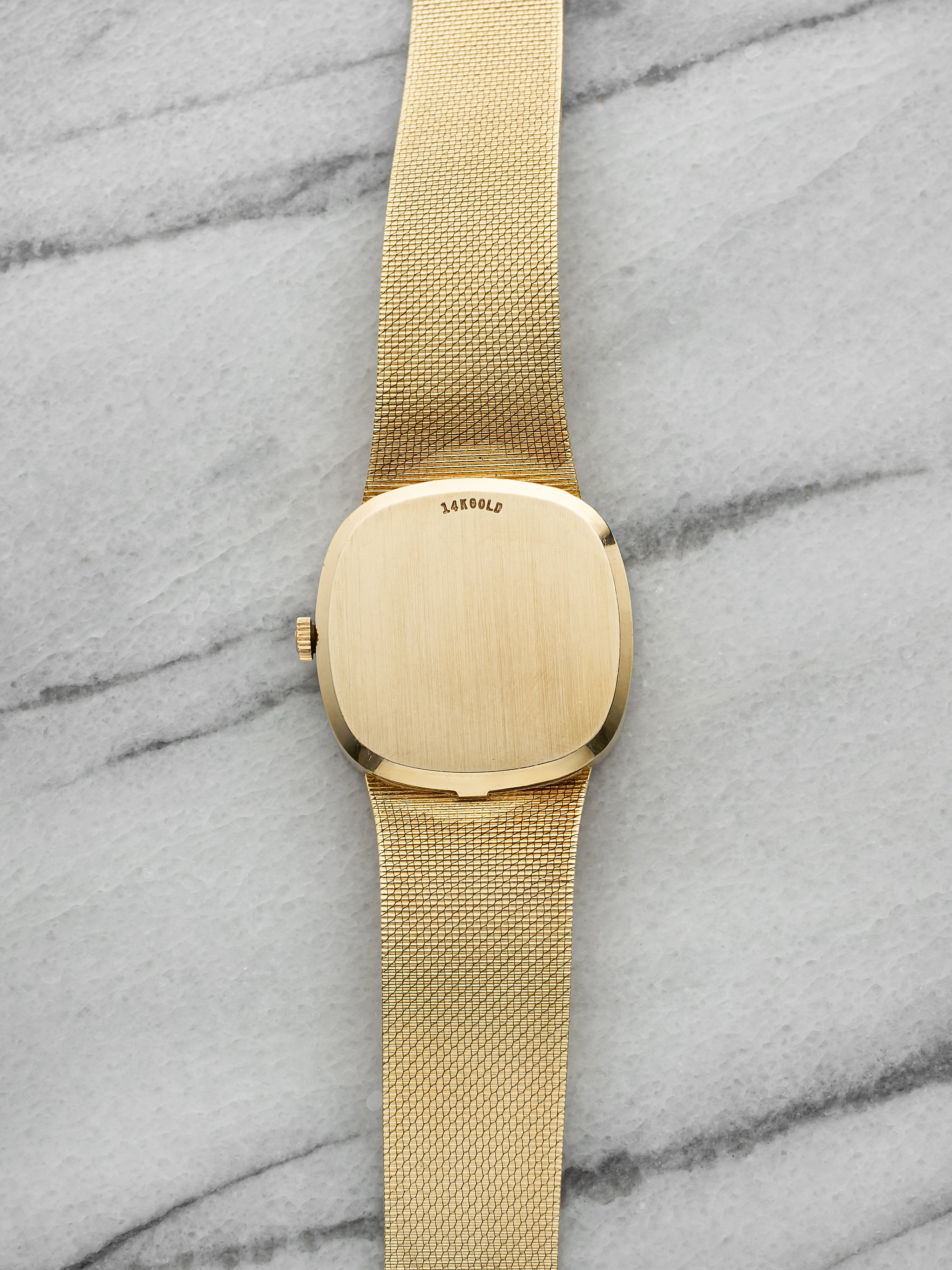 Vintage 1970s Omega Mosaic Opal Dial 14K Yellow Gold Manual 29 mm