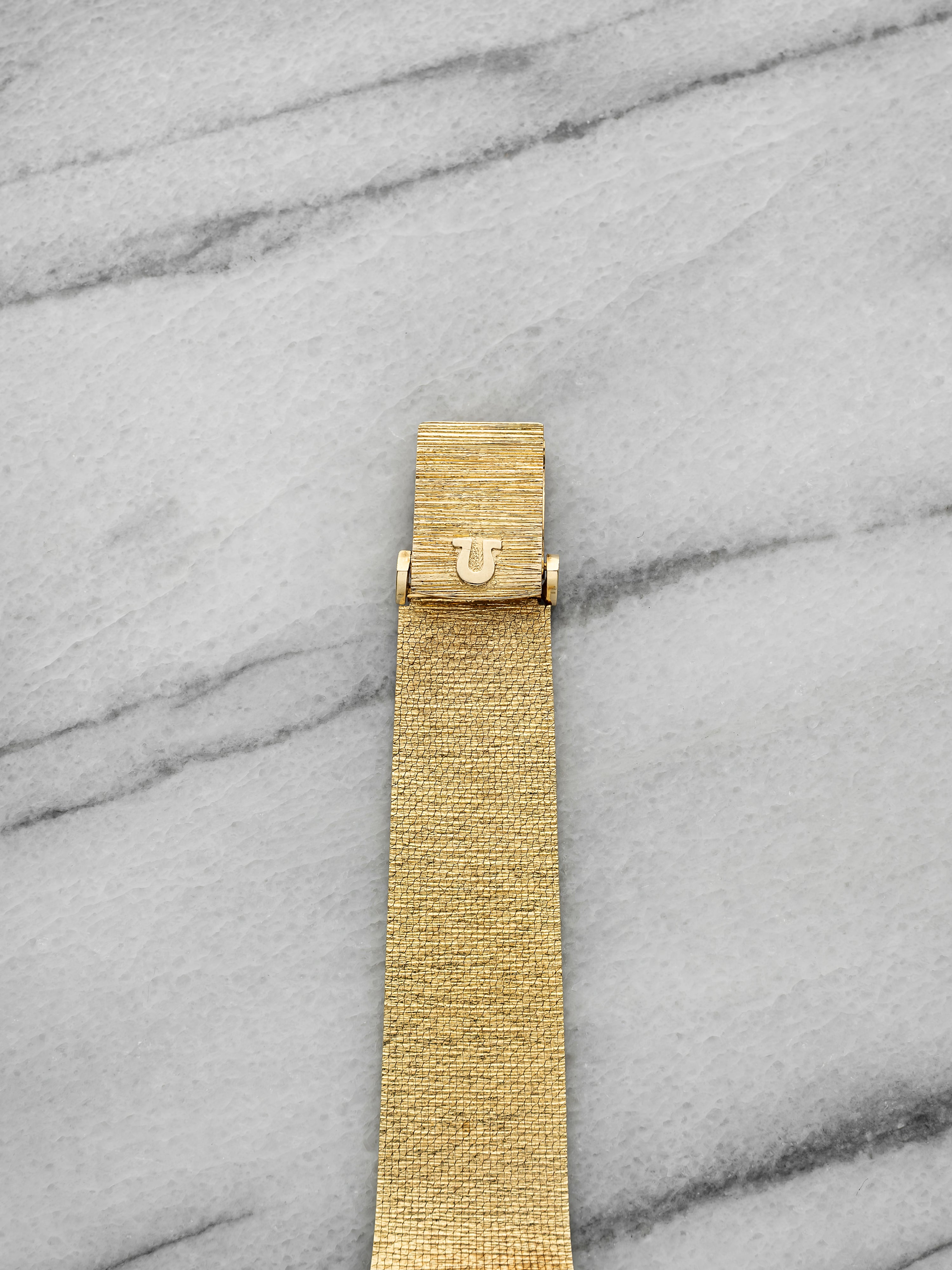 Vintage 1970s Omega Mosaic Opal Dial 14K Yellow Gold Manual 29 mm