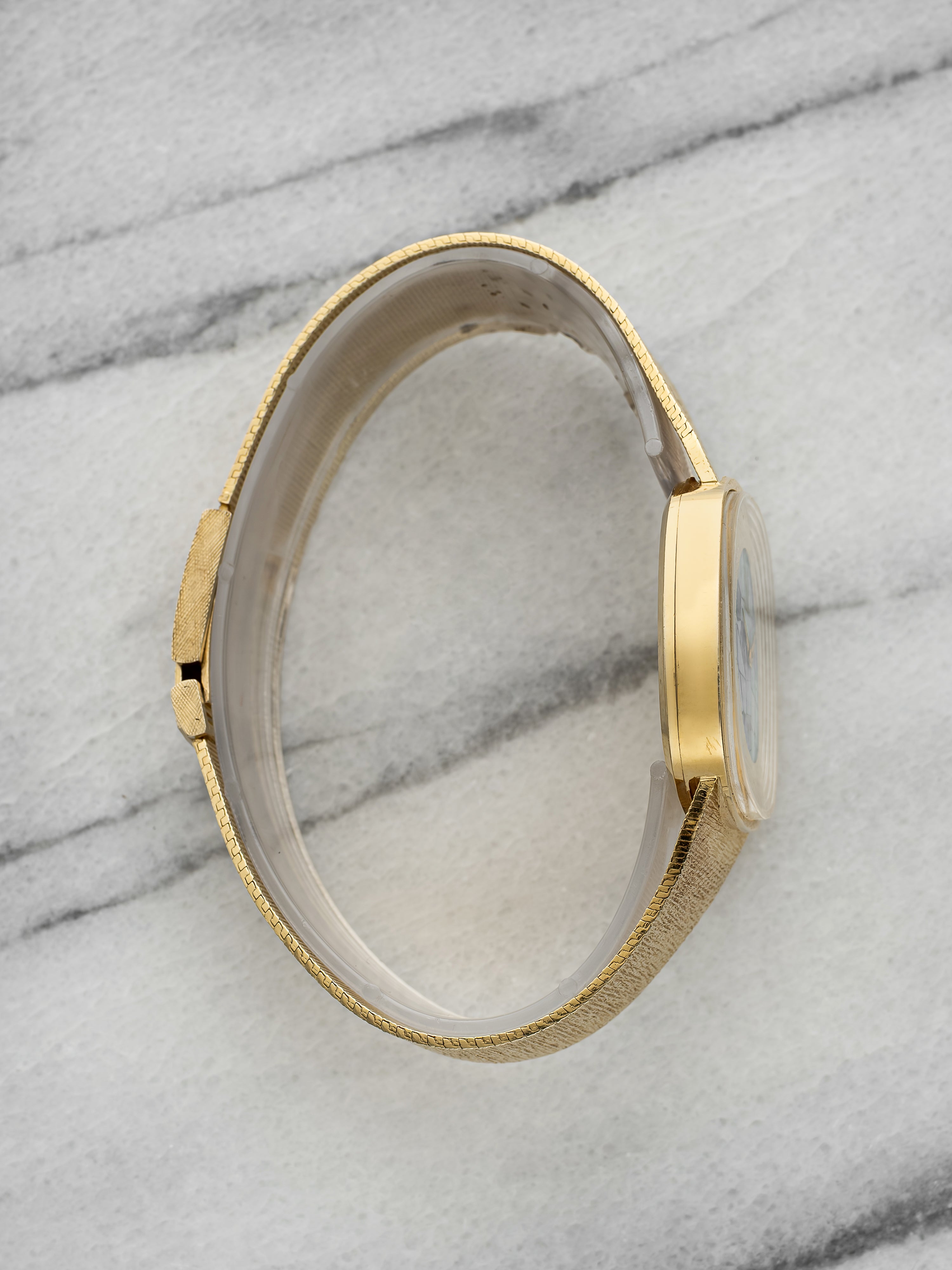 Vintage 1970s Omega Mosaic Opal Dial 14K Yellow Gold Manual 29 mm