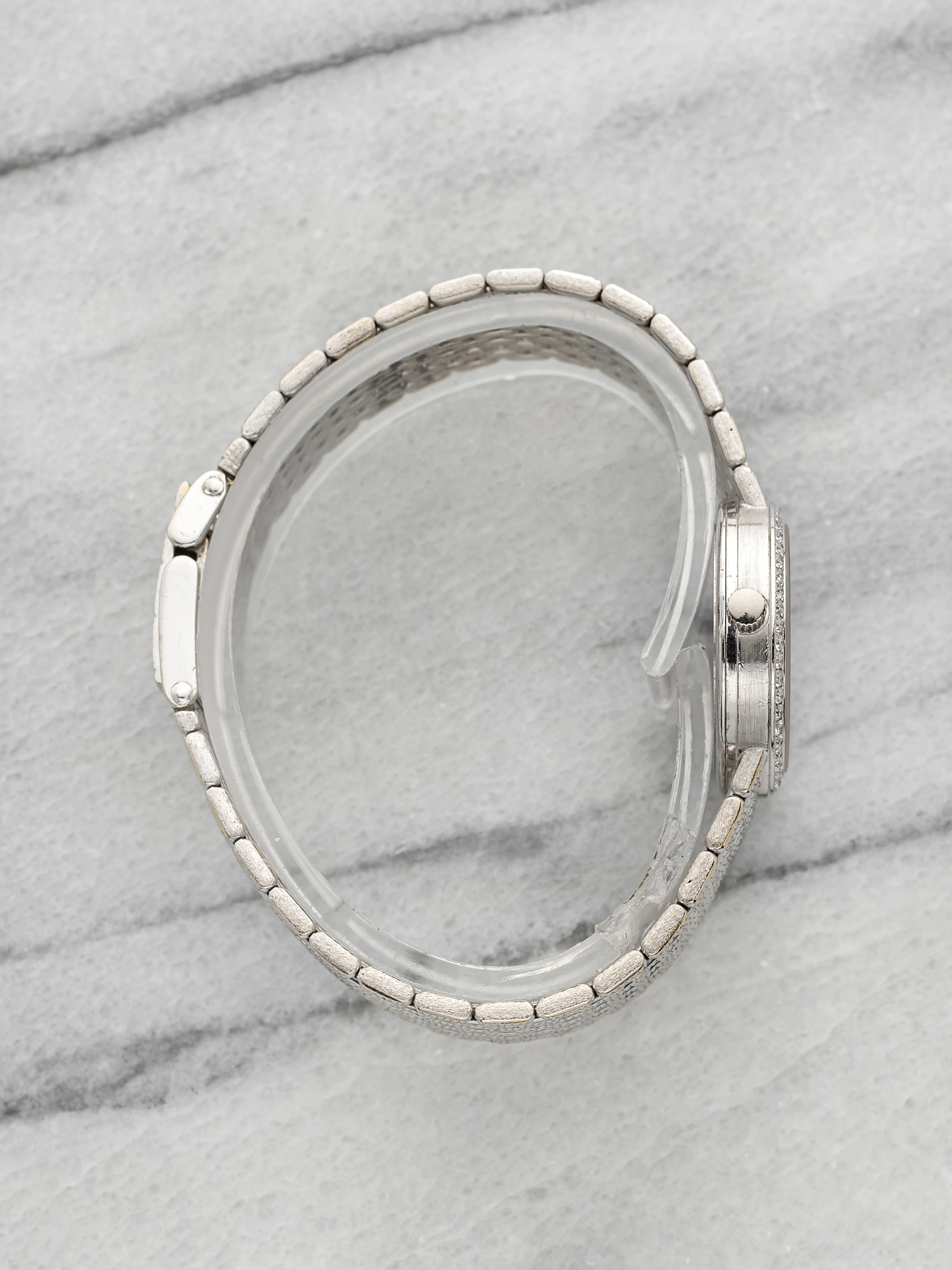 Vintage 1995 Audemars Piguet Lady 18K WG Pave Diamond & Sapphire Quartz 23mm