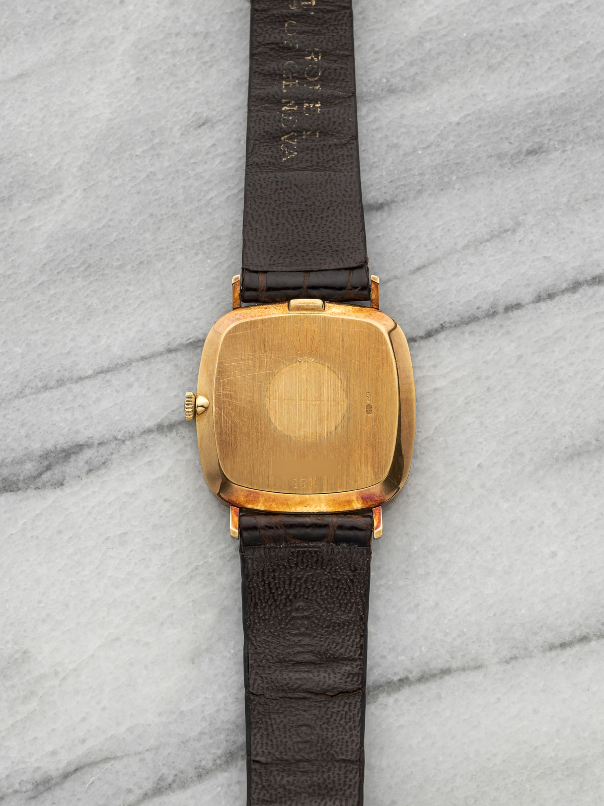 Vintage 1976 Rolex Cellini Cushion 4114 18K YG Champagne Dial Manual 30mm