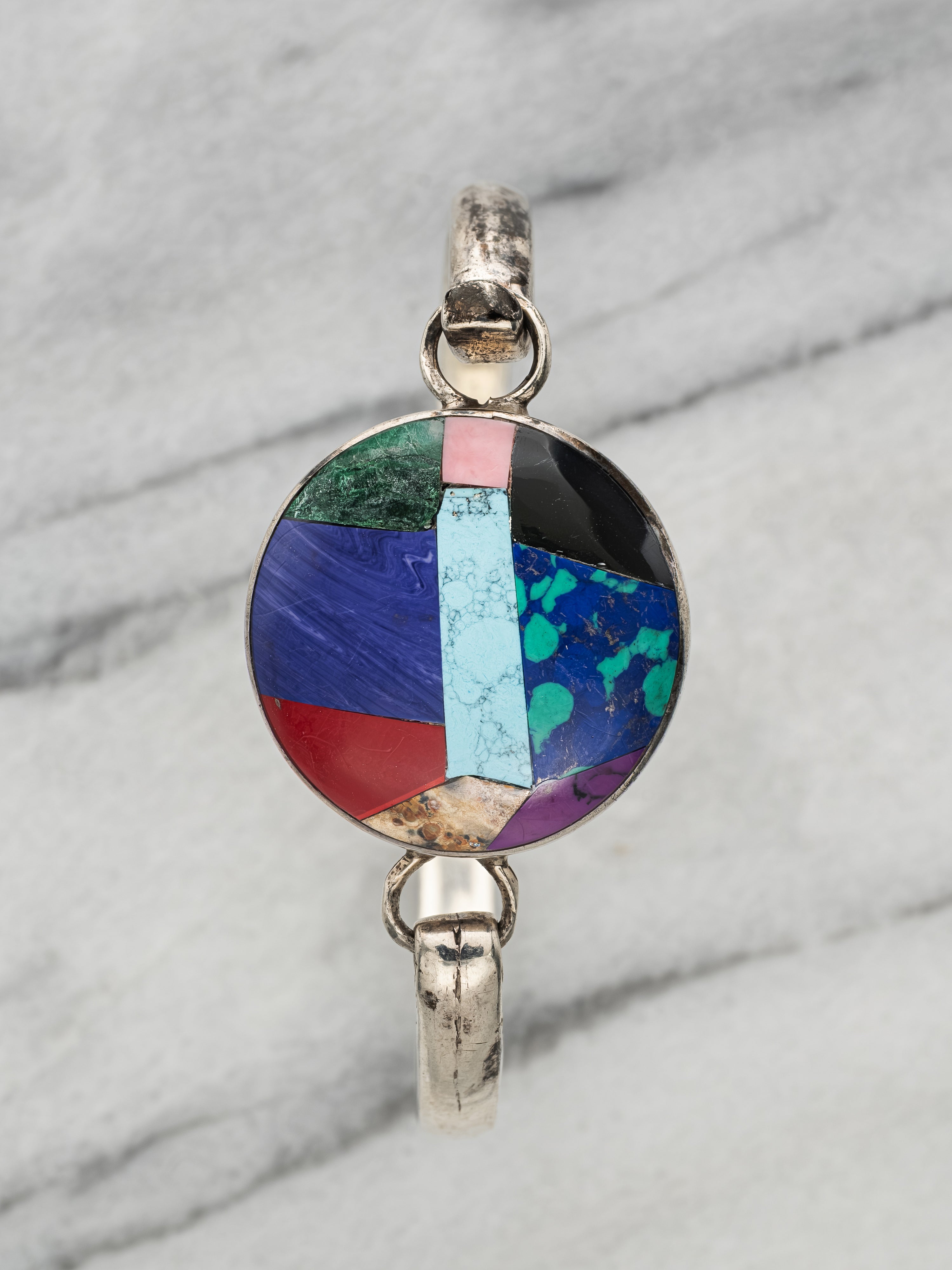 Inlay Gemstone Bracelet Pendant