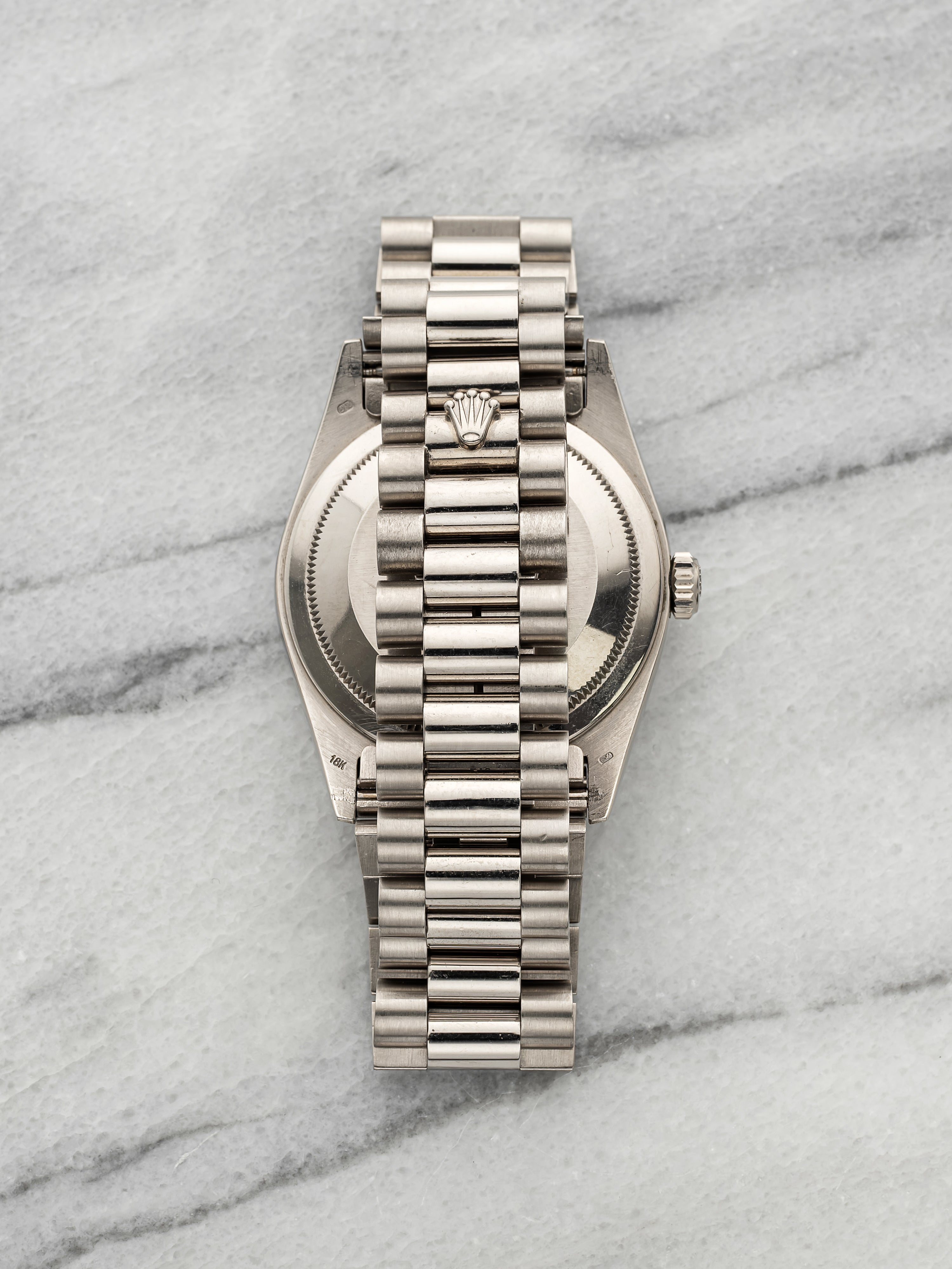 Vintage 1989 Rolex Day-Date 18239 18K White Gold Black Dial Automatic 36mm