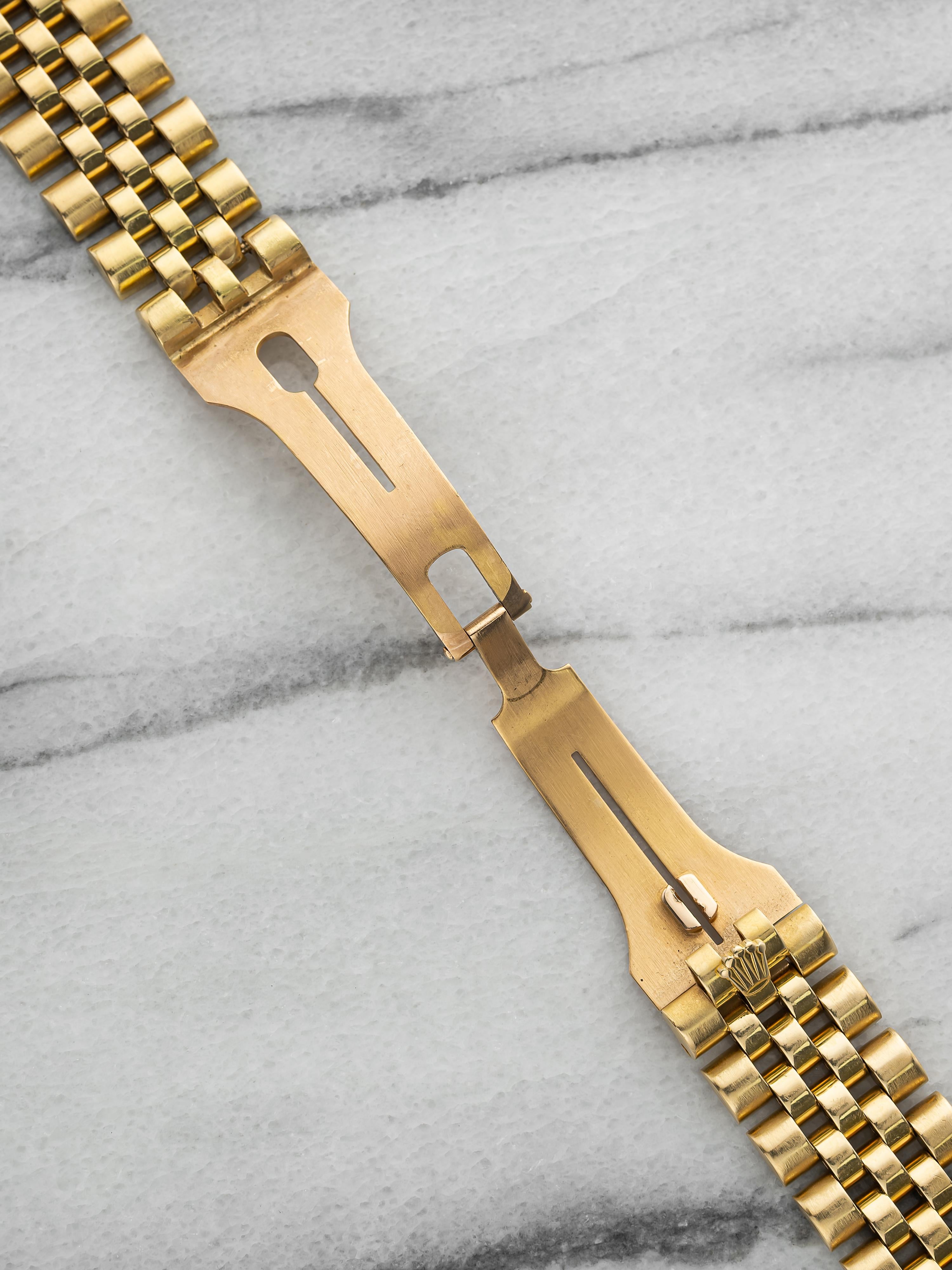Vintage 1980s Rolex Jubilee 8386 18K Yellow Gold 20mm Bracelet 49 End Links