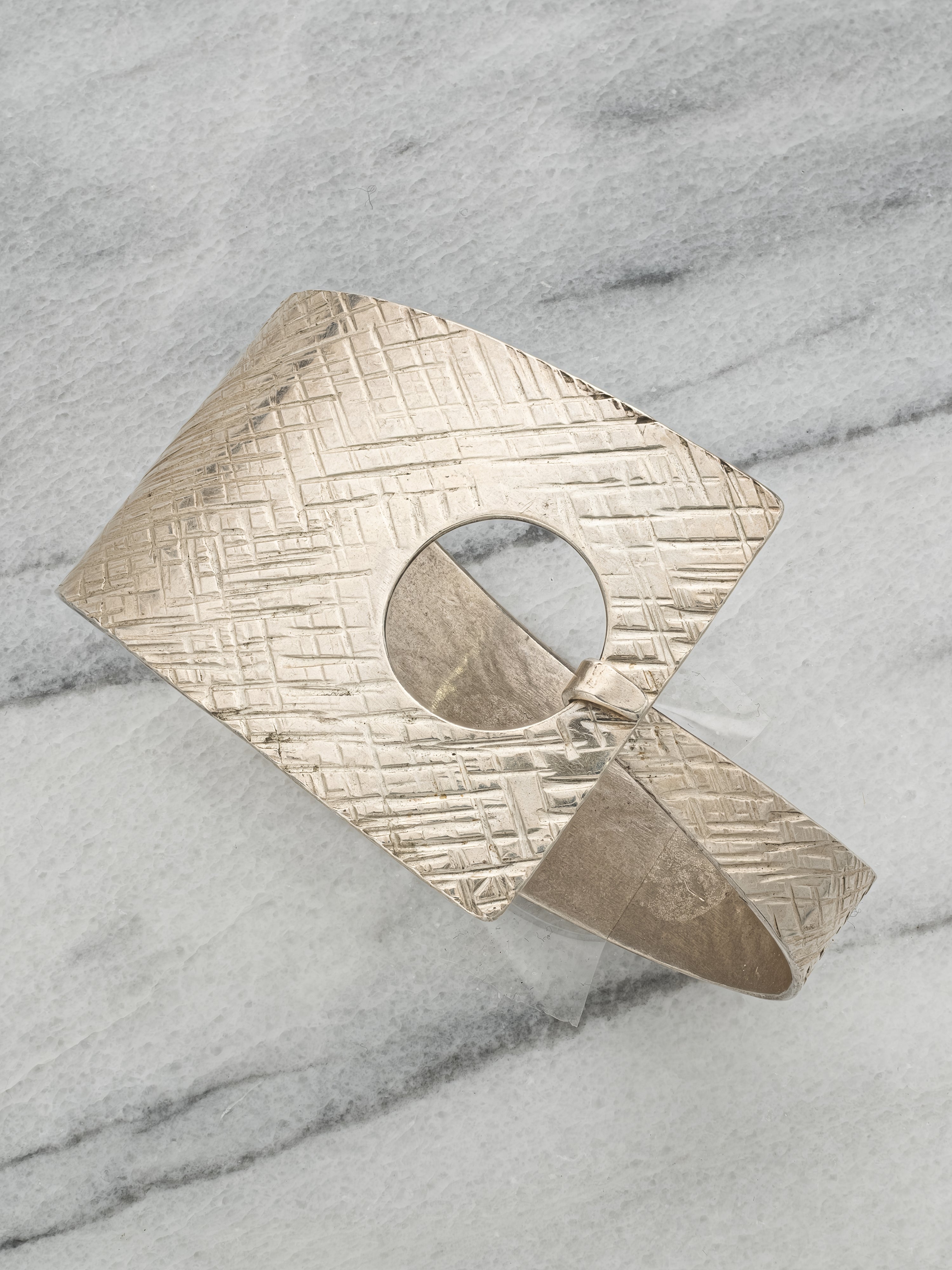 Vintage MCM Sculptural Sterling Silver Bracelet