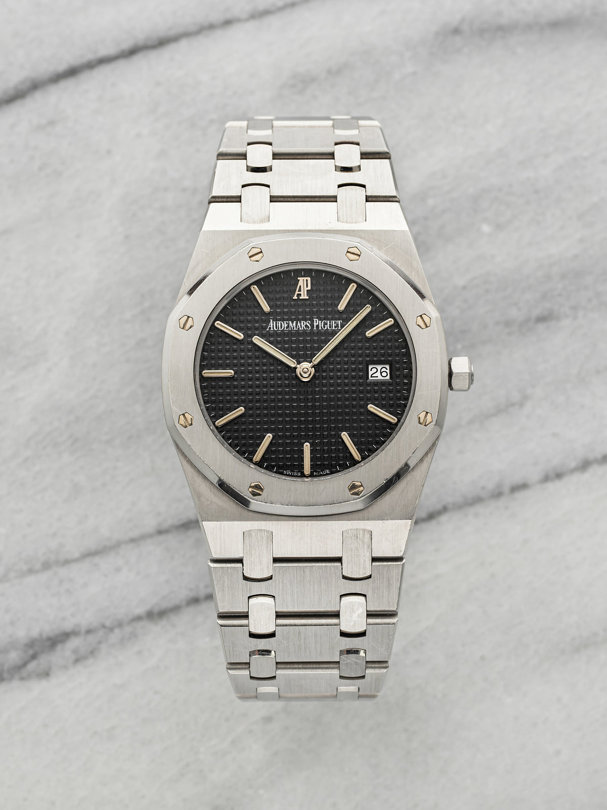 Vintage 1990s Audemars Piguet Royal Oak 56175ST Steel Grey Dial Quartz 33mm