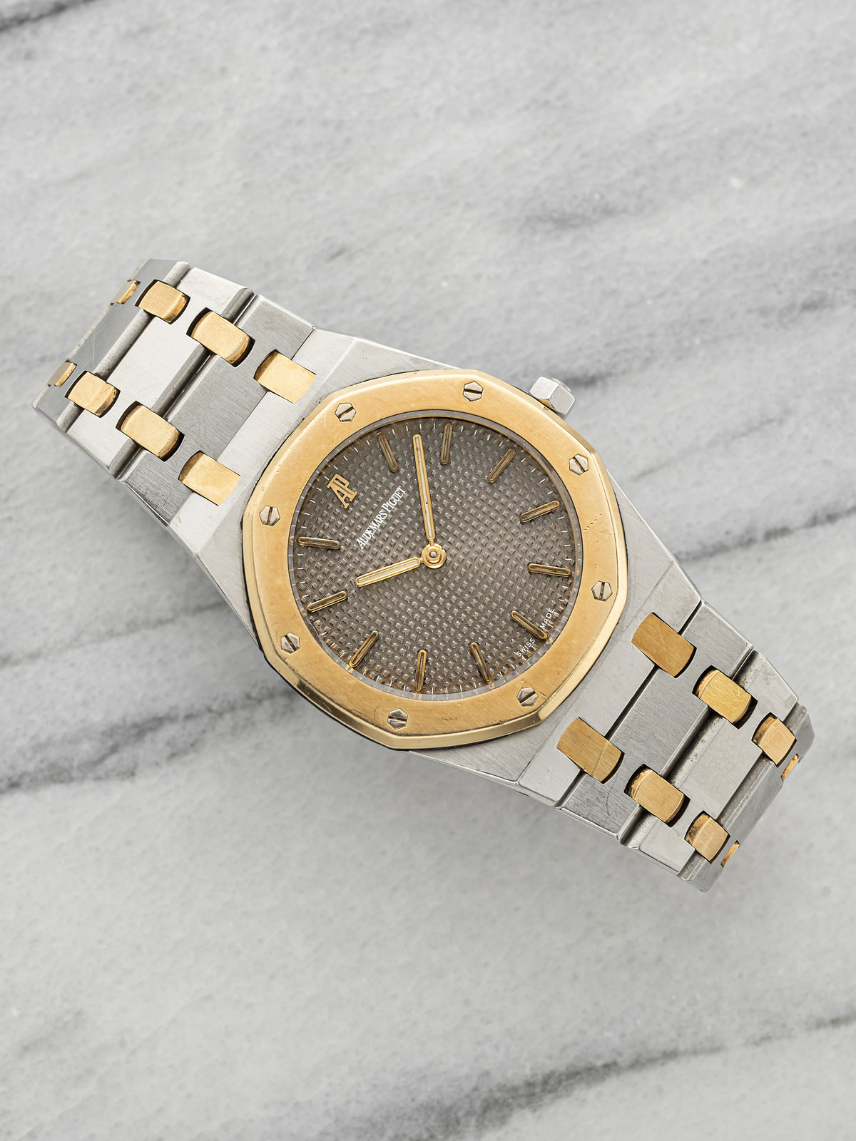 Vintage 1980s Audemars Piguet Royal Oak 56303SA Two-Tone Grey Dial Quartz 33mm
