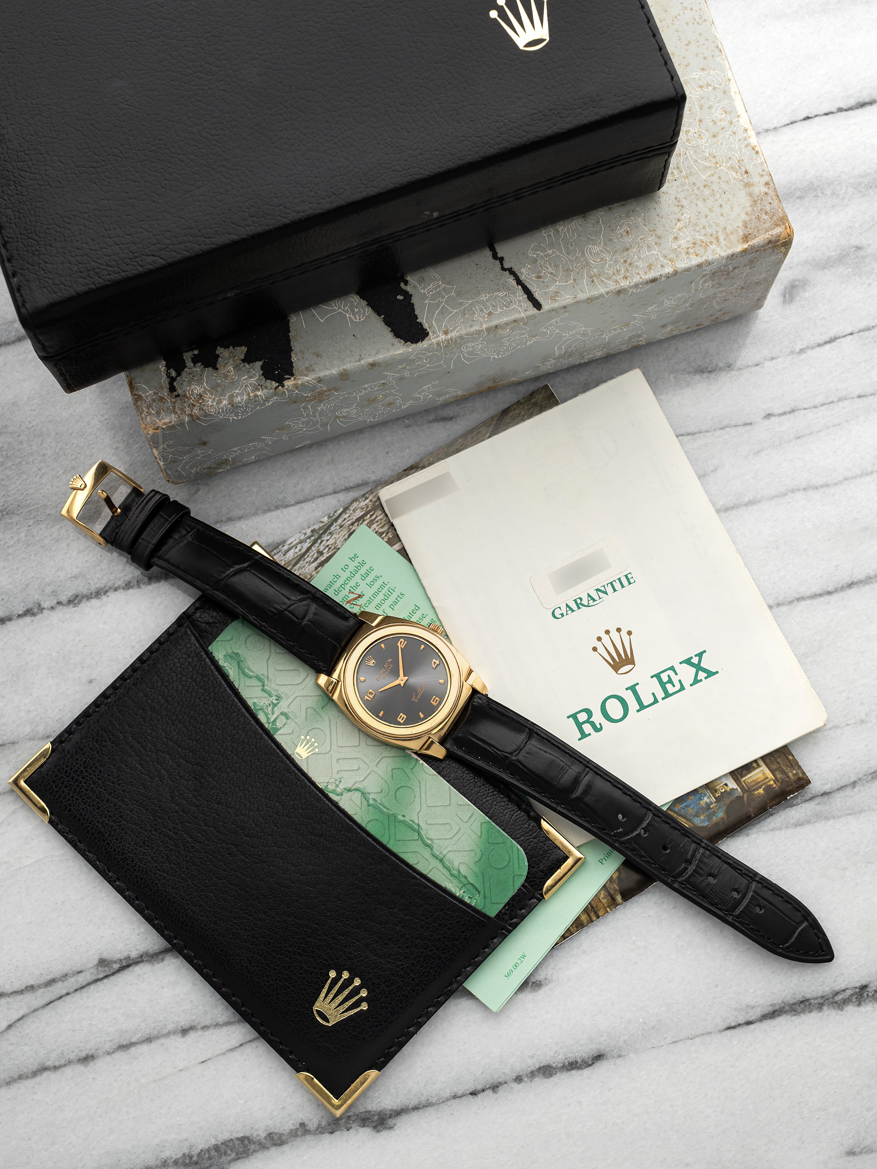 1999 Rolex Cellini Cestello 5320/8 – 18K Yellow Gold Grey Sunburst Dial