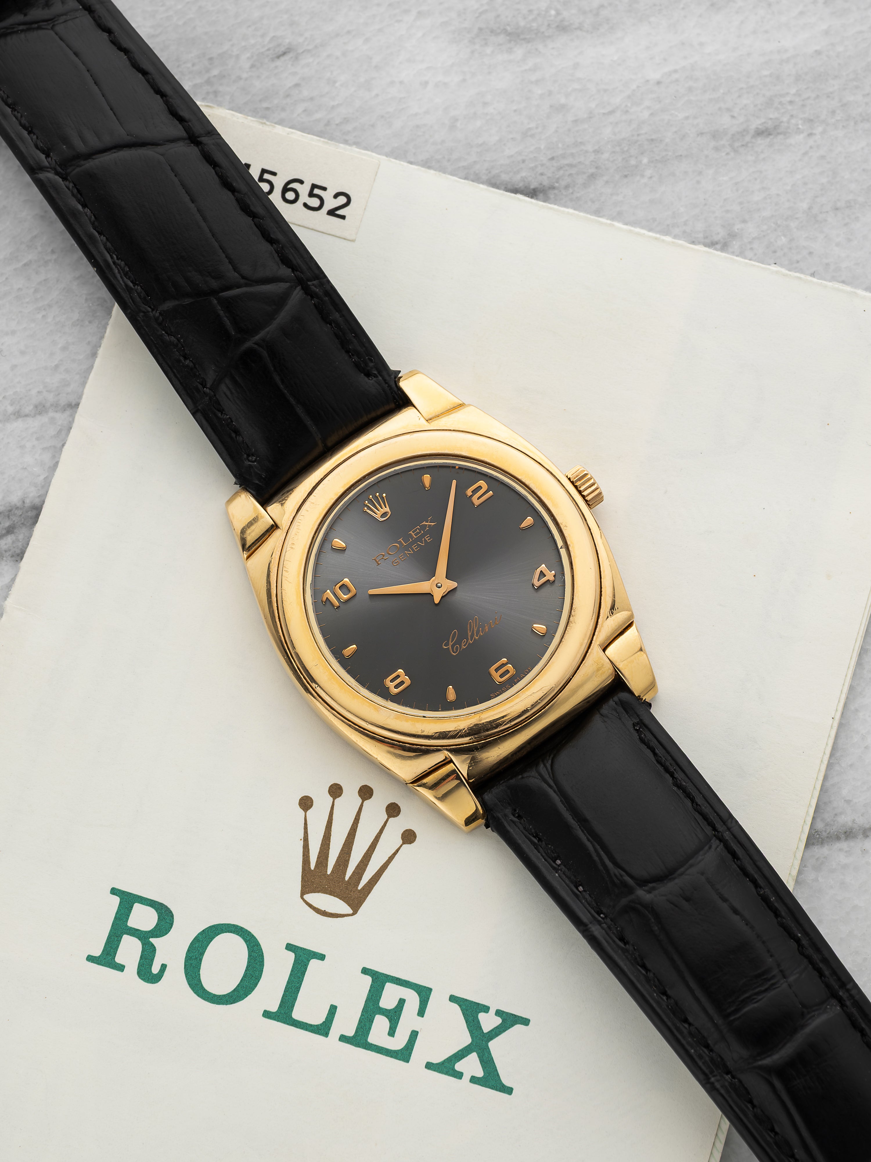 1999 Rolex Cellini Cestello 5320/8 – 18K Yellow Gold Grey Sunburst Dial