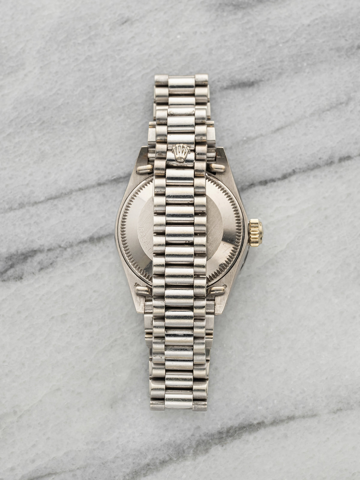 Vintage 1978 Rolex Lady Datejust 6907 18K WG Green Stella Diamond Dial Auto 26mm