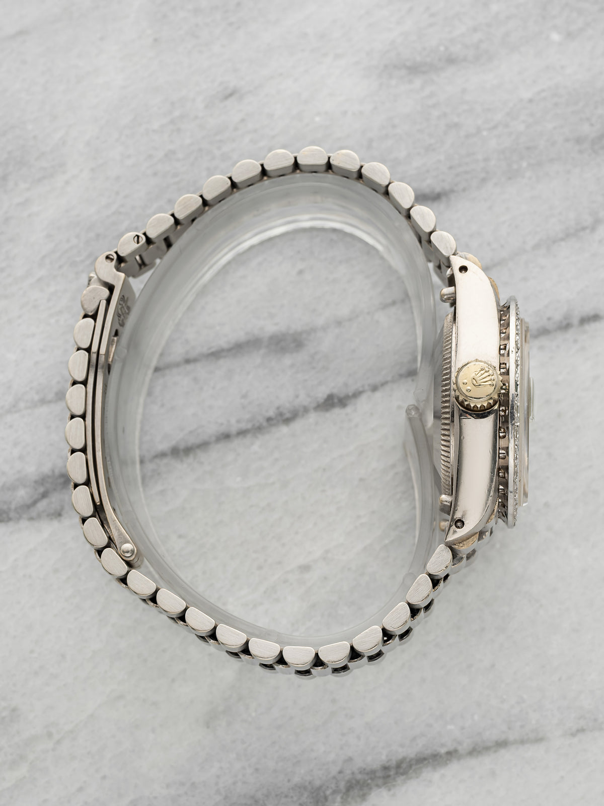 Vintage 1978 Rolex Lady Datejust 6907 18K WG Green Stella Diamond Dial Auto 26mm