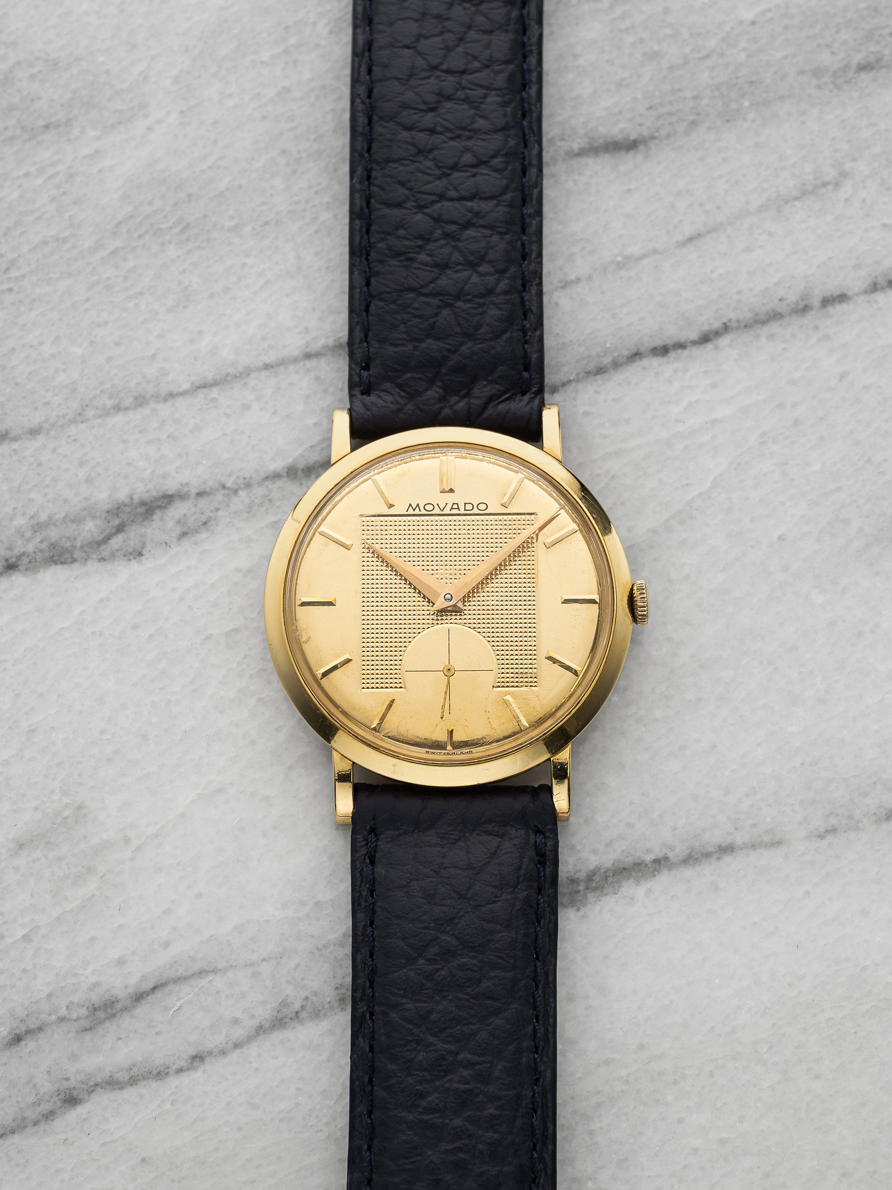 Movado Manual Wind – 18K Yellow Gold Stamped Gold Dial