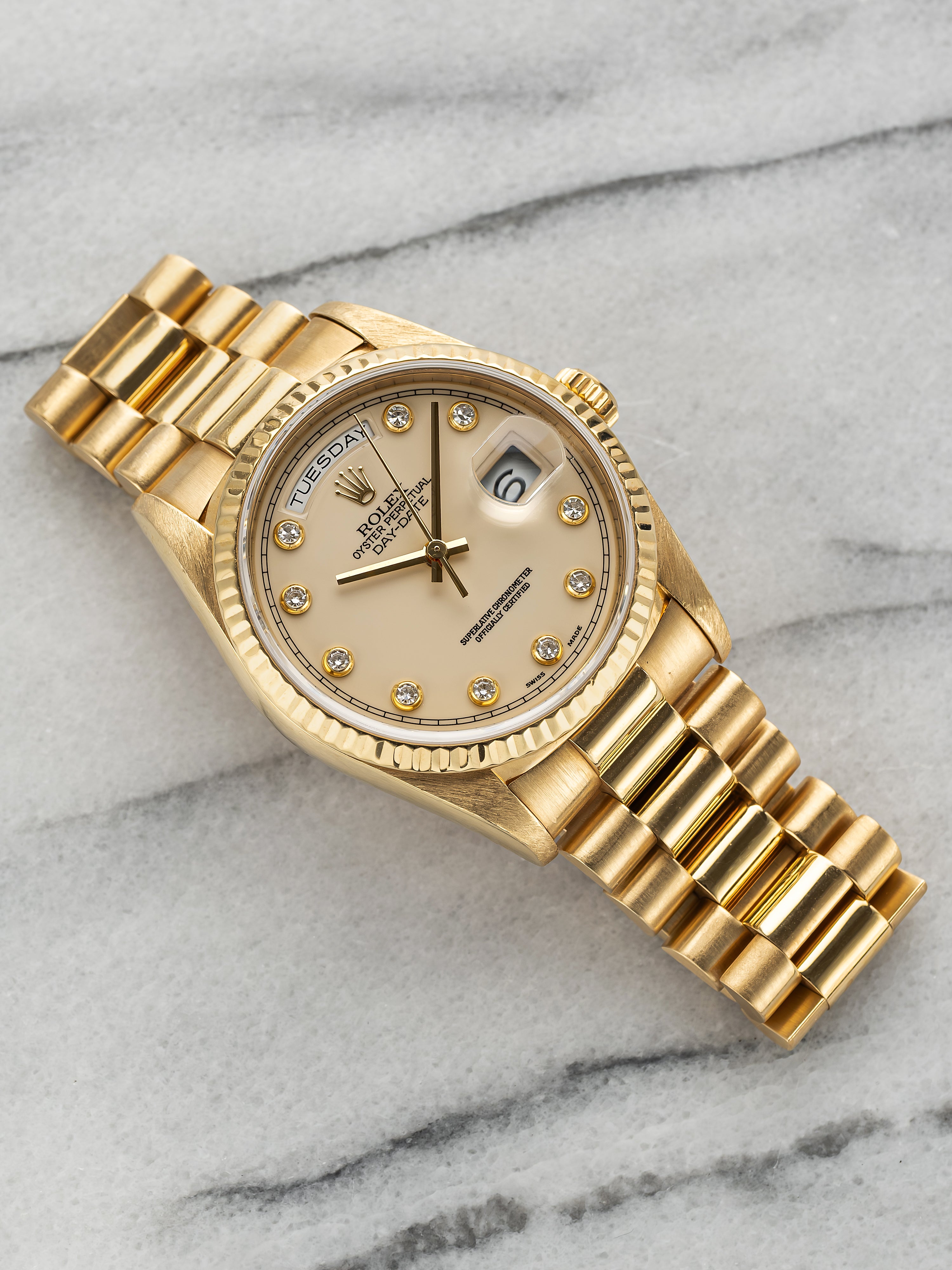 Rolex Daydate 18238 - Ivory Diamond Pinball.
