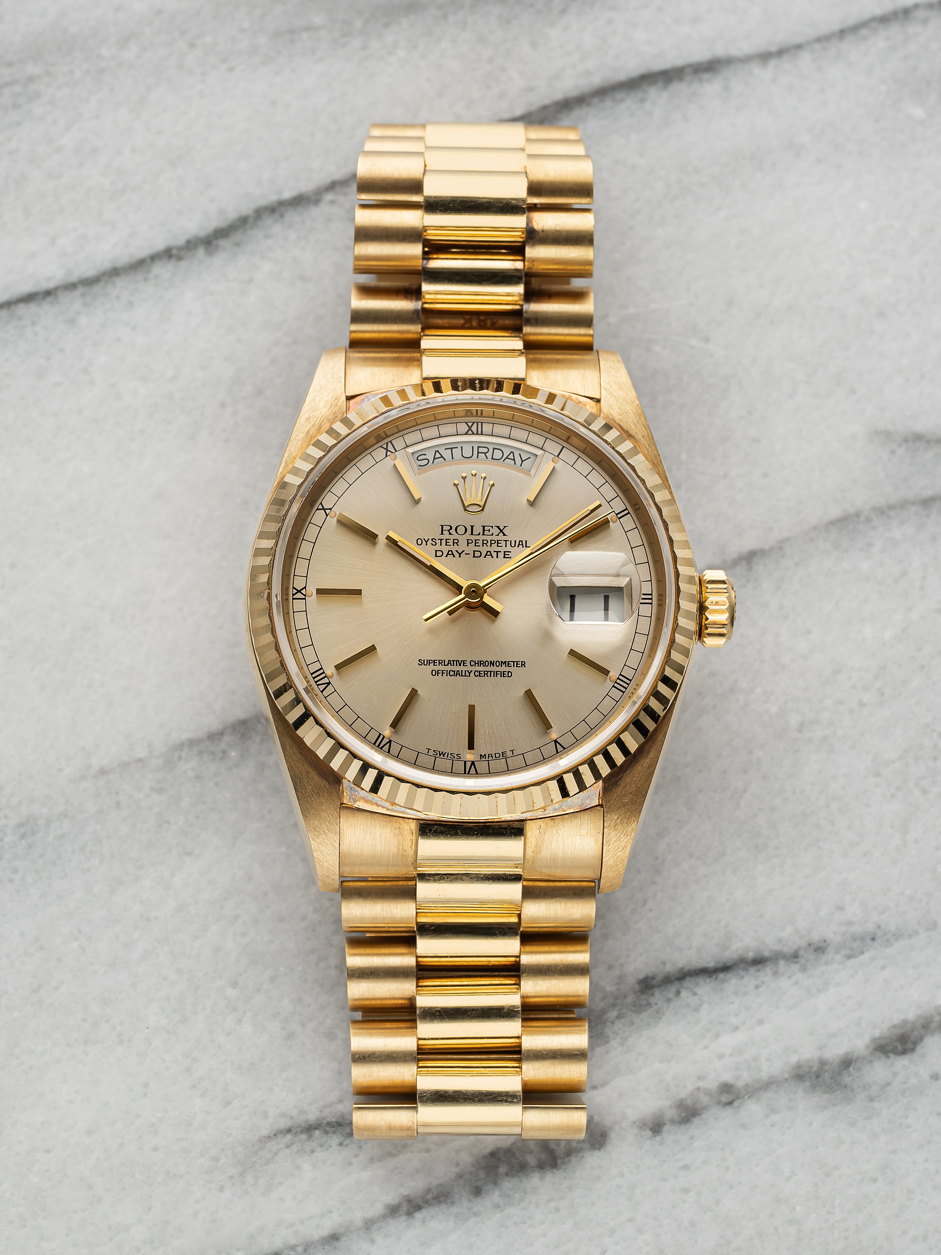 Rolex Daydate 18038 - Silver Dial.