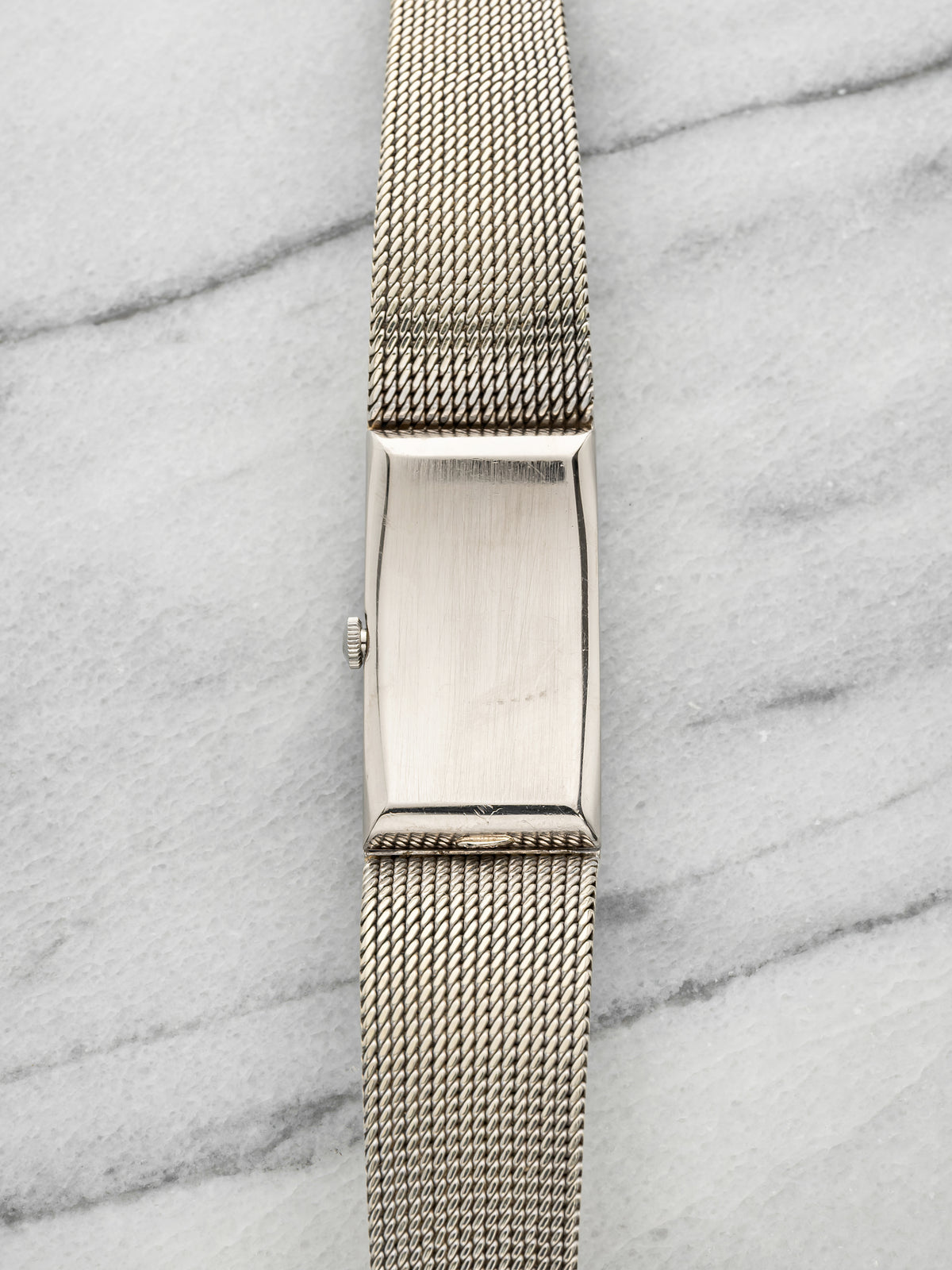 Vintage 1970s Omega De Ville "Grima" 18K White Gold Silver Dial Manual 20mm