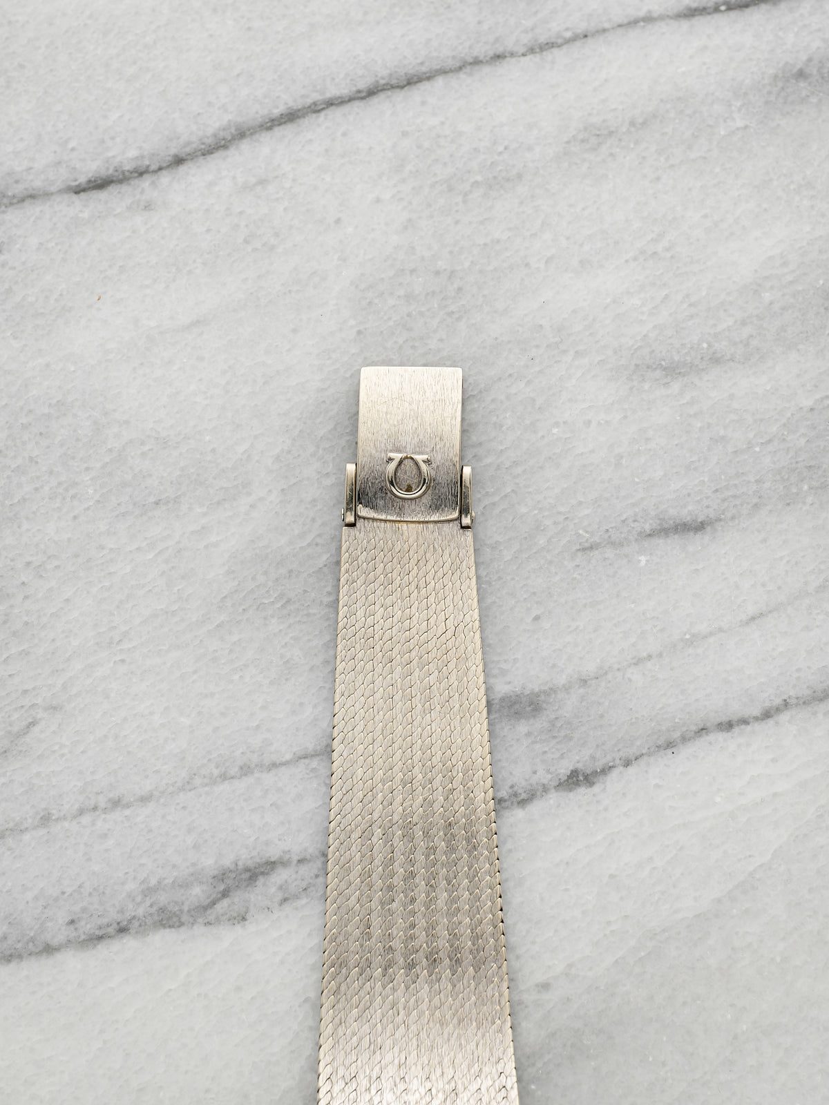 Vintage 1970s Omega De Ville "Grima" 18K White Gold Silver Dial Manual 20mm