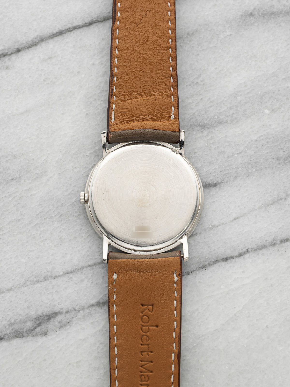 Vintage 1970s Piaget 9021 18K White Gold Tiger Eye Stone Dial Manual 34mm